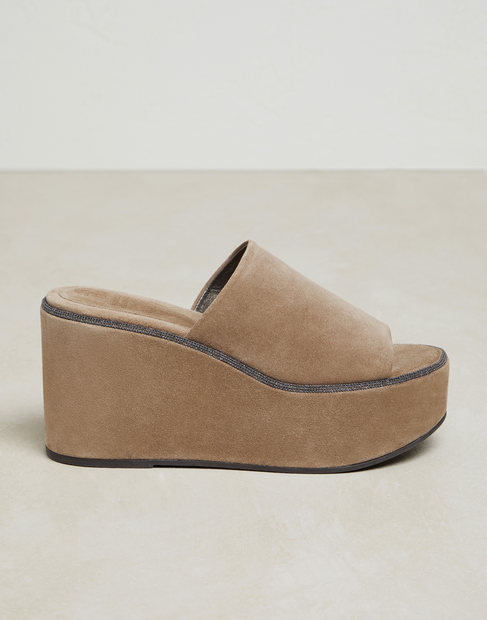 Suede wedges with precious welt - 1