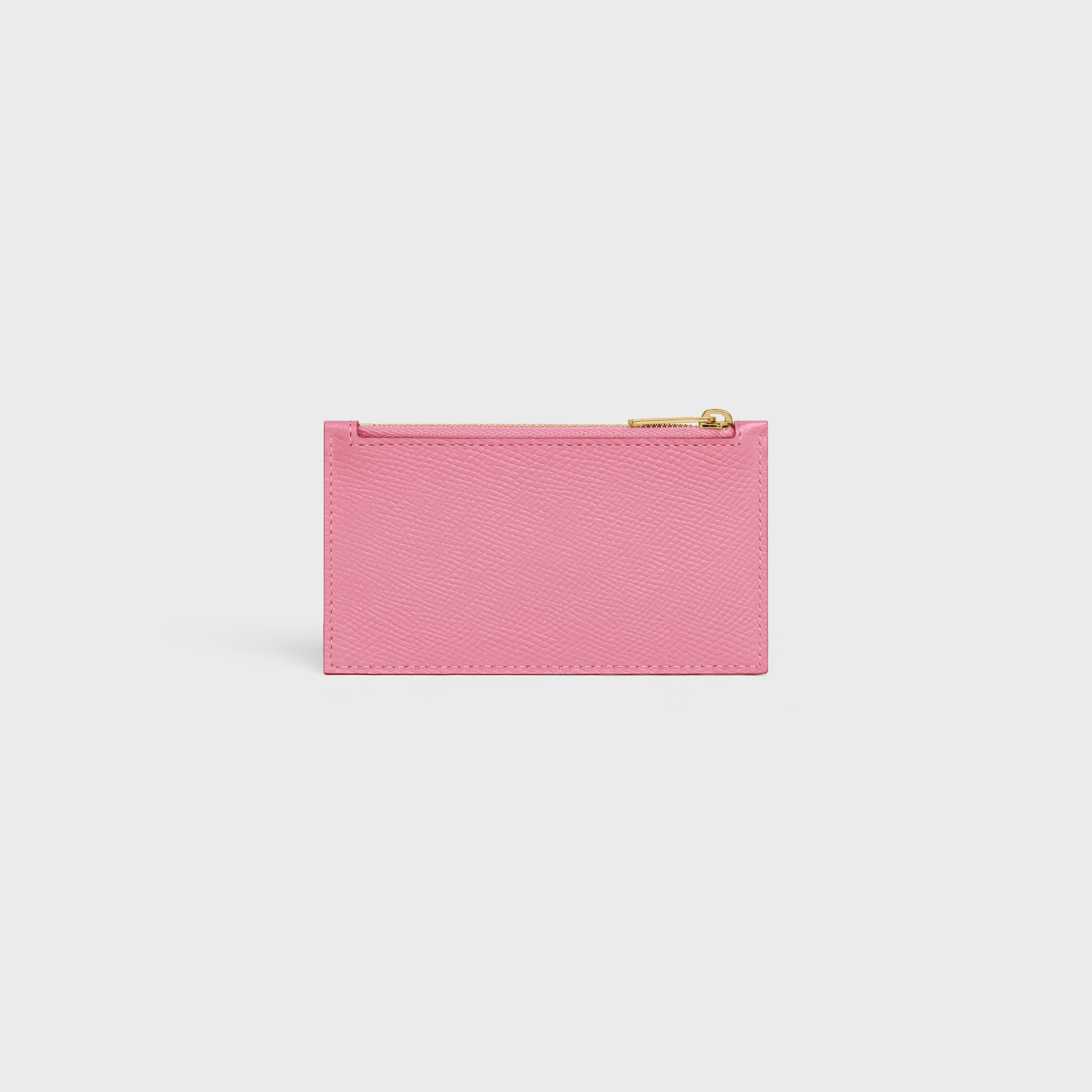 Zipped compact card holder in Grained calfskin - 3