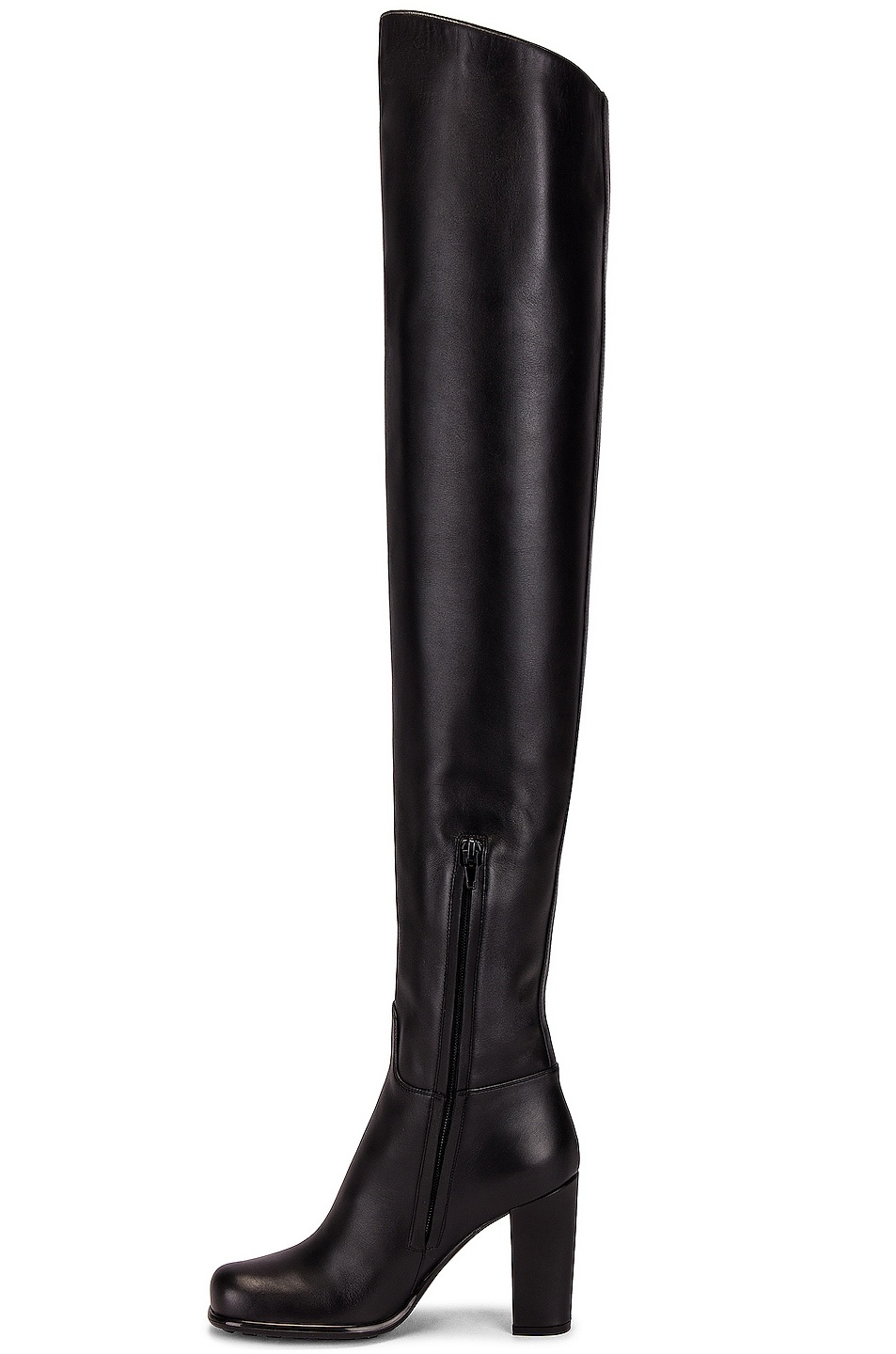Leather Thigh High Boots - 5