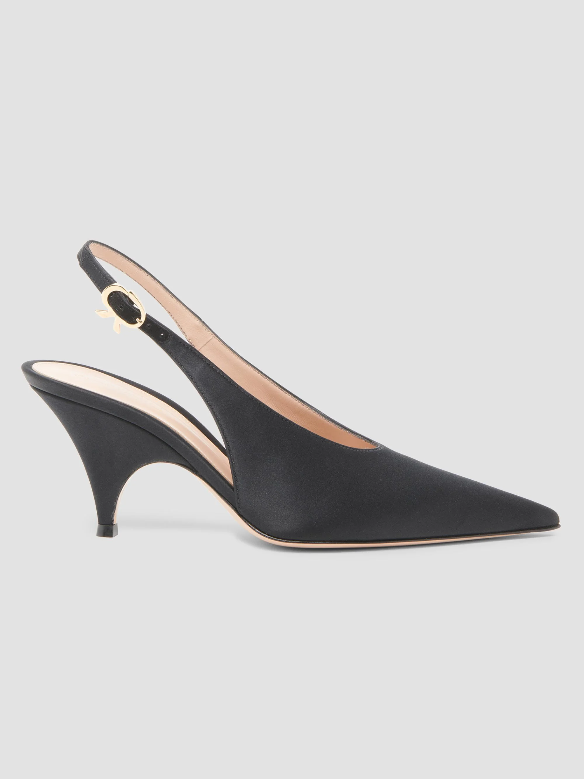 Women's Sofia 70MM Crepe Satin Slingback Pumps - Black - 1