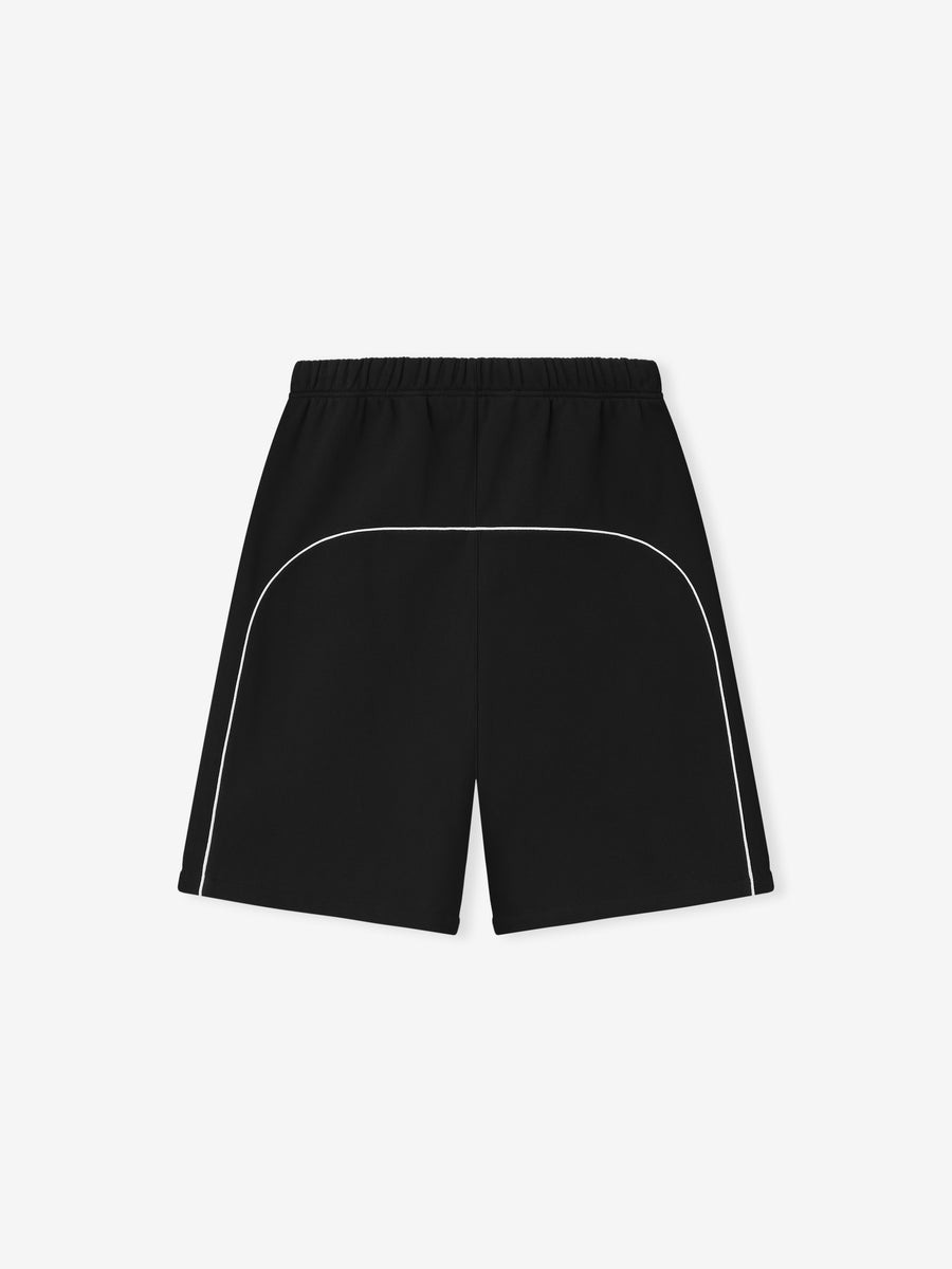 Relaxed Fleece Sweatshort With Piping - 5