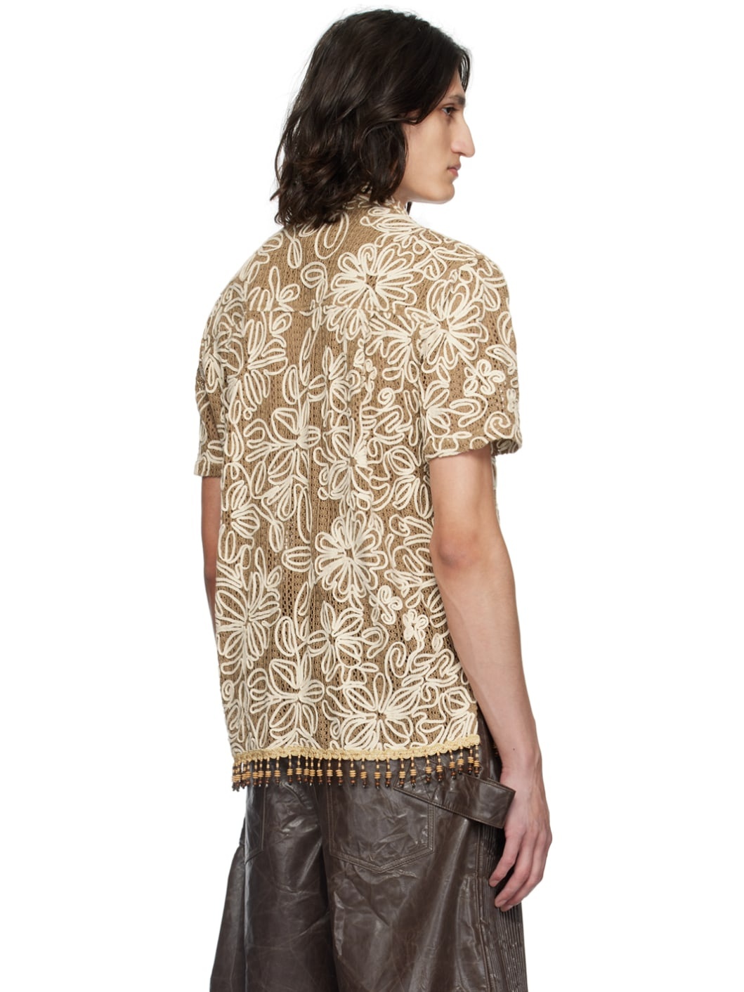 Beige Flower Shirt - 3