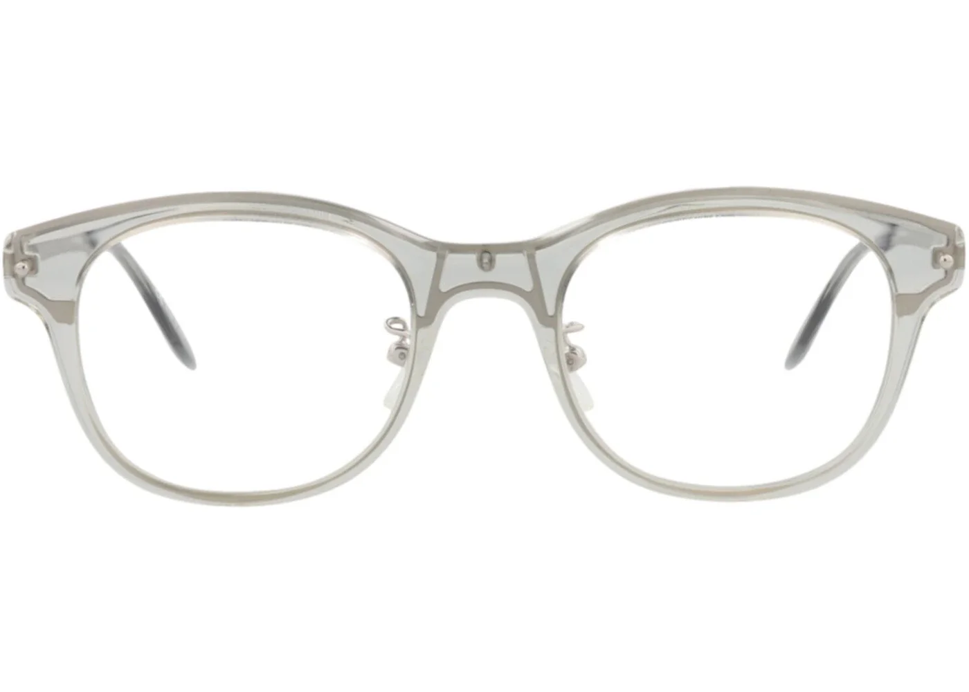 Alexander McQueen Round-Frame Acetate Optical Frames Grey Silver Transparent (AM0266O-30008681-002) - 1