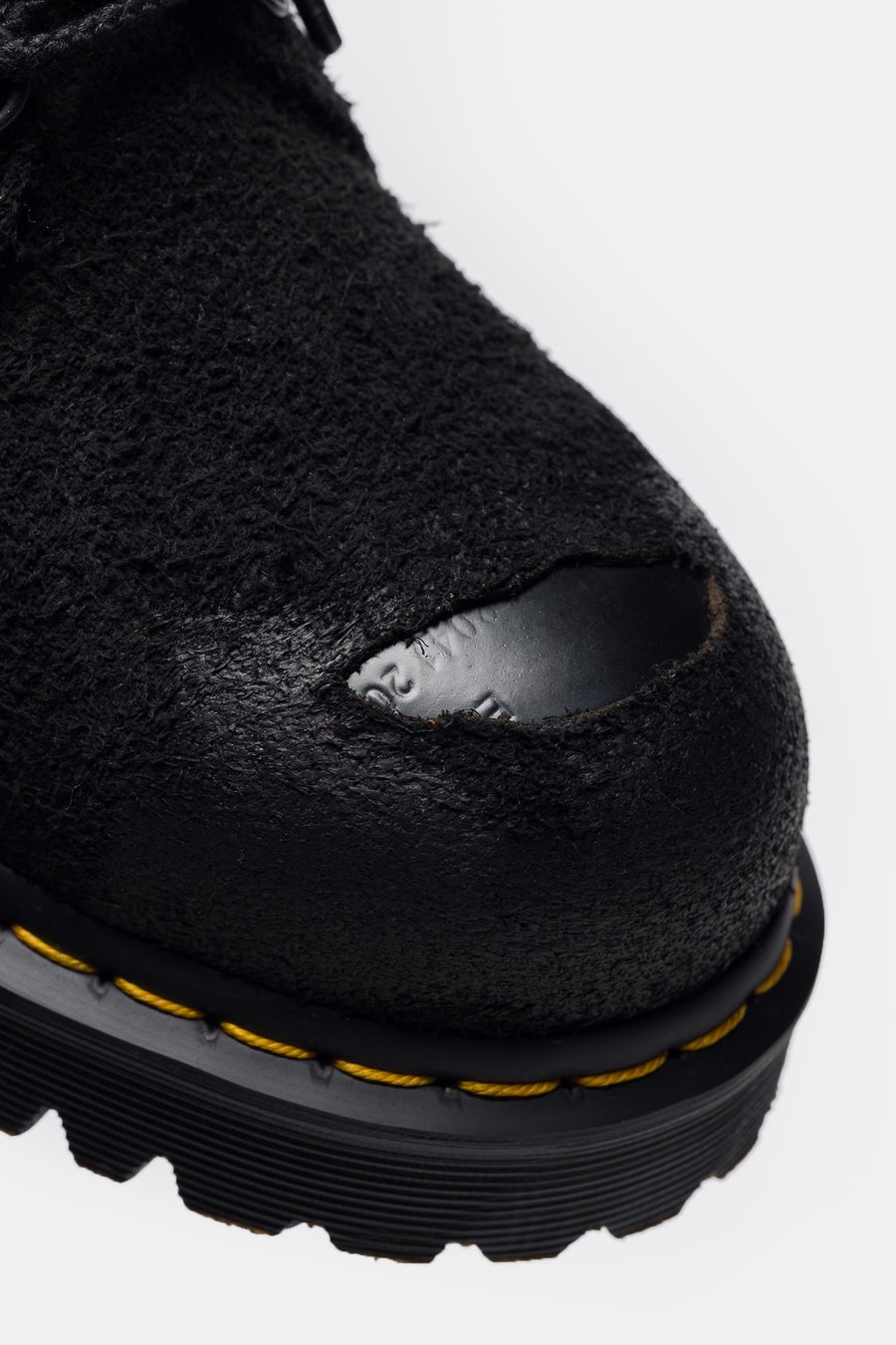 1461 Burnished Hairy Suede ST Shoe in Black - 4