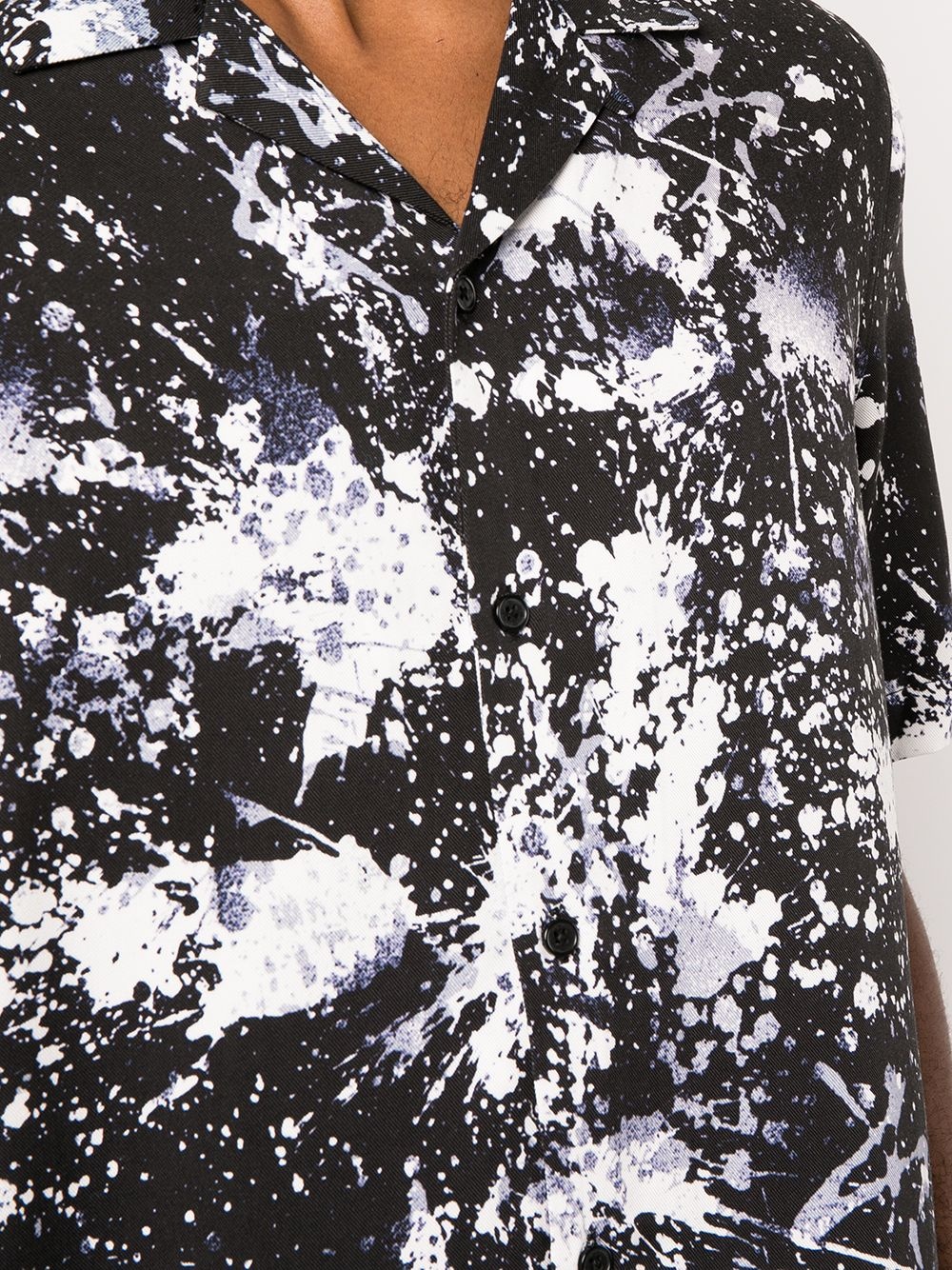 paint splatter-print short-sleeved shirt - 5