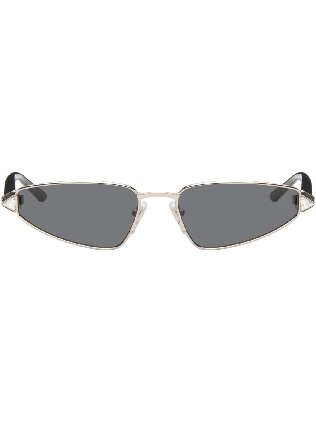 Silver & Black Metal Cat-Eye Sunglasses - 1