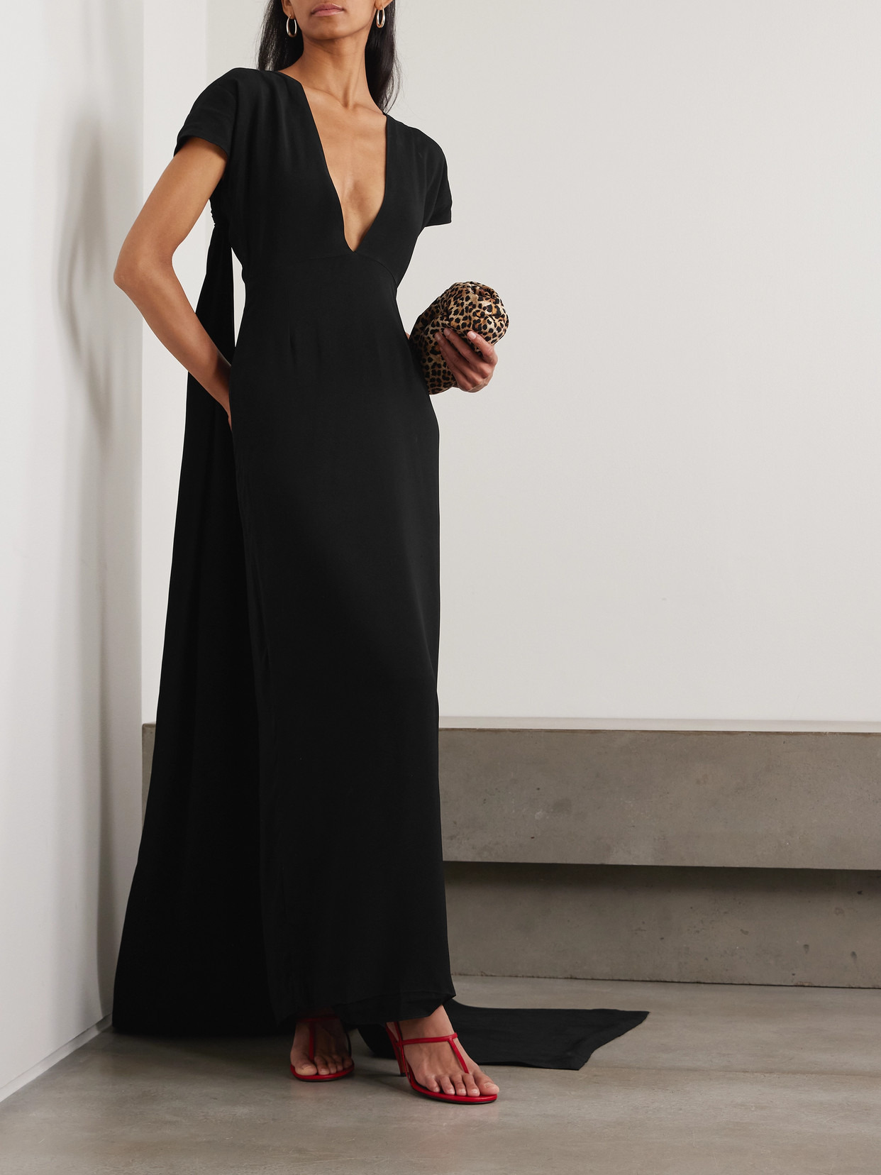 Clara Draped Crepe Gown - 2