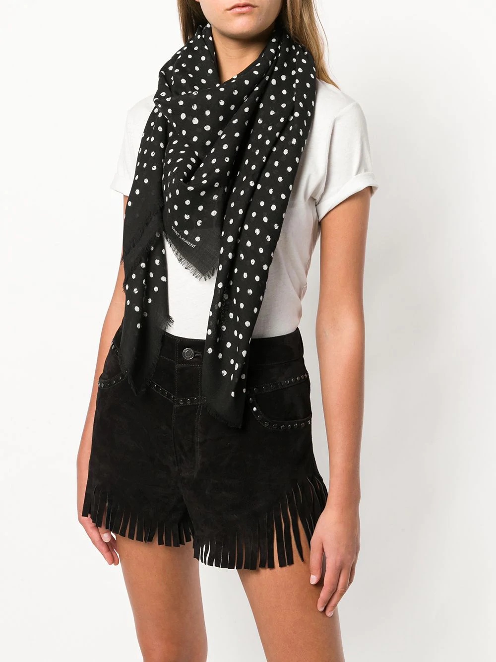 polka dot-print scarf - 2