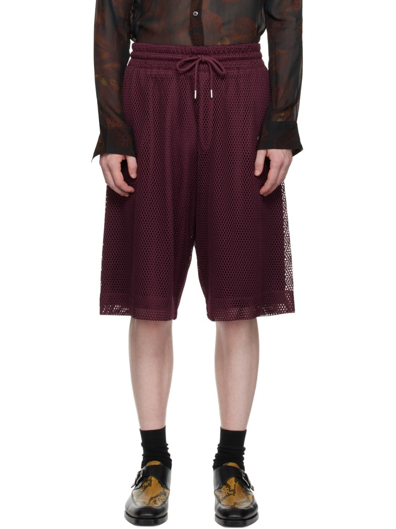 Burgundy Paneled Shorts 1