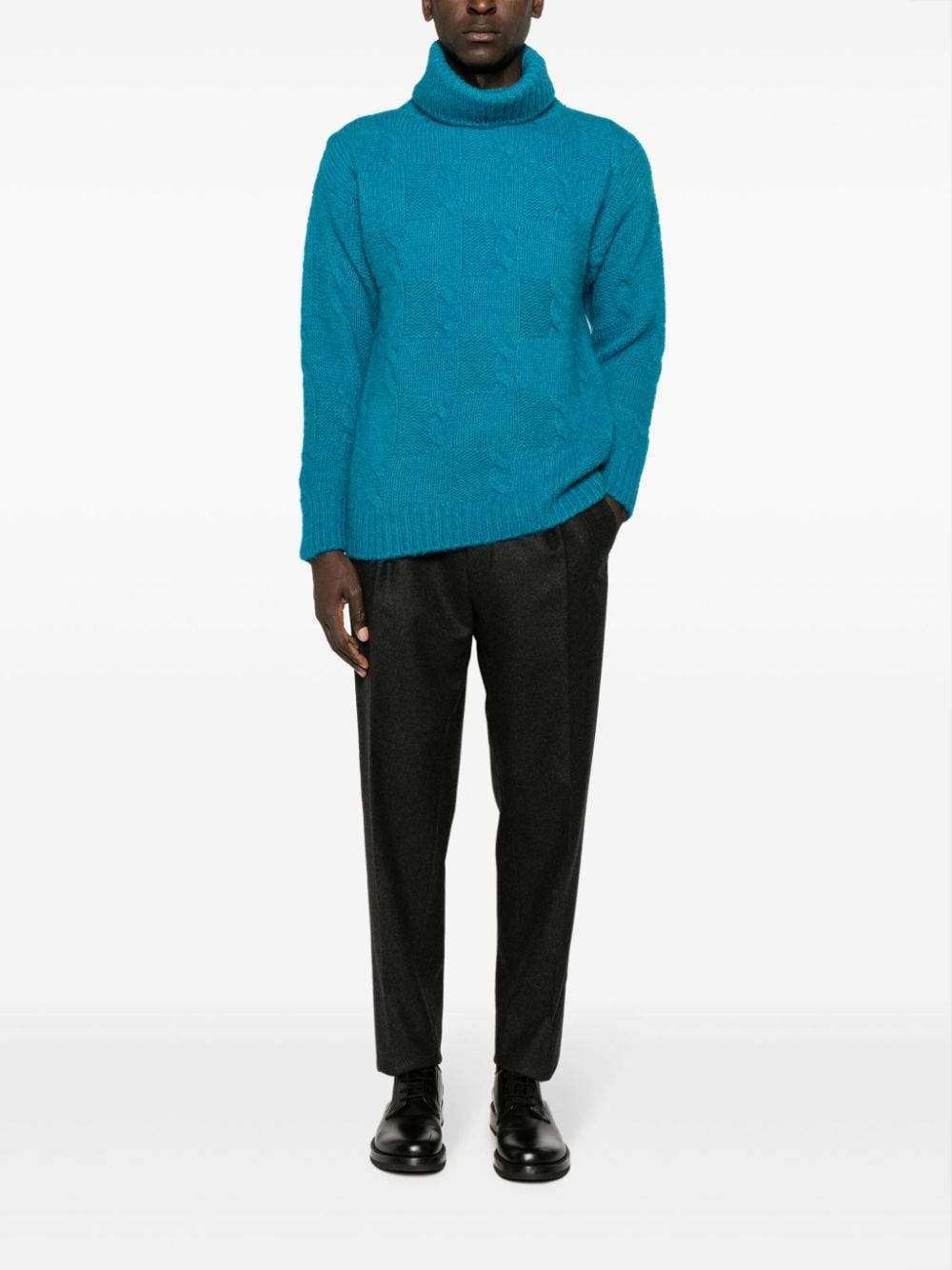 felted tapered-leg trousers - 2