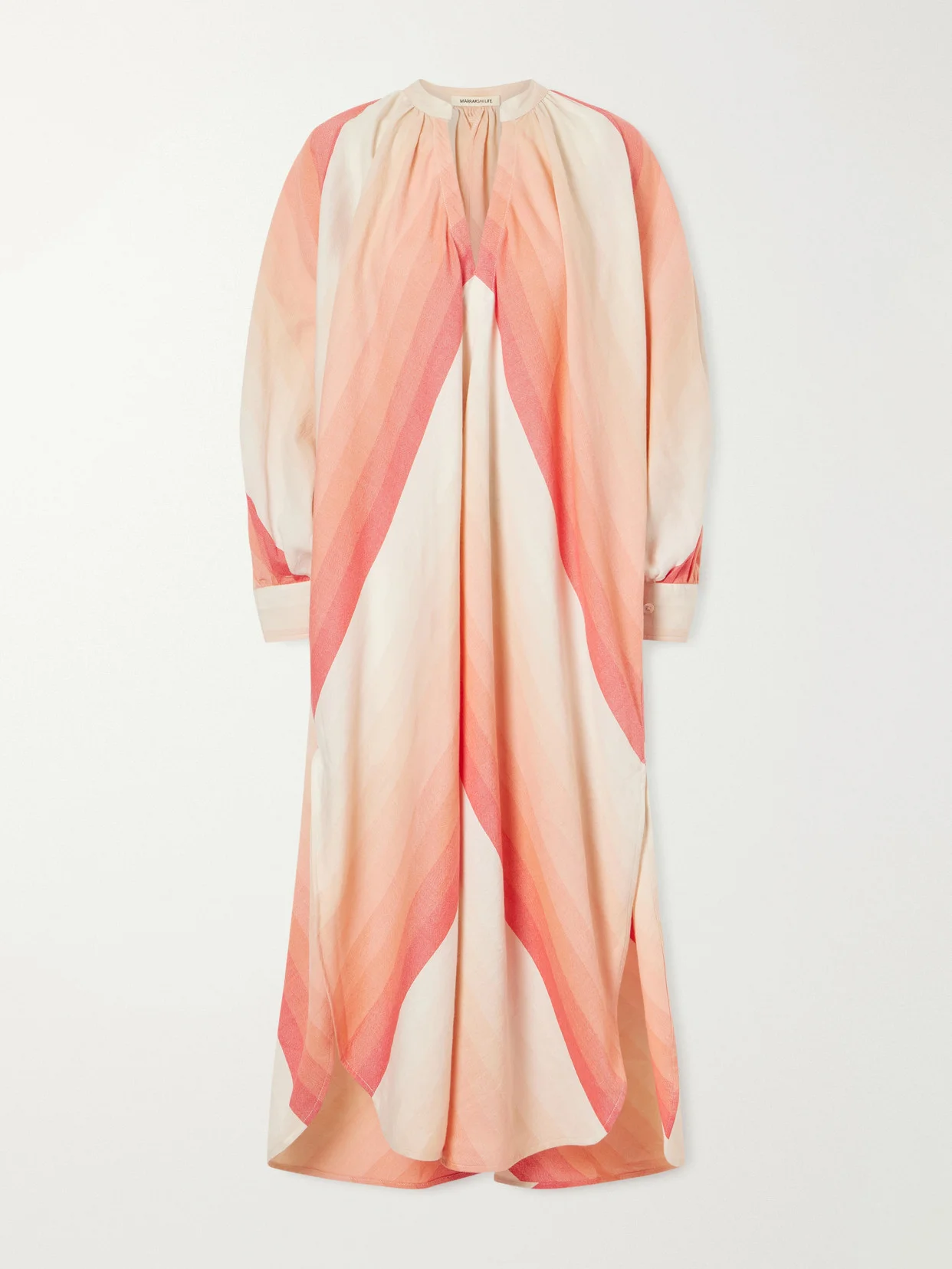 The Smock Striped Cotton Midi Dress - 1