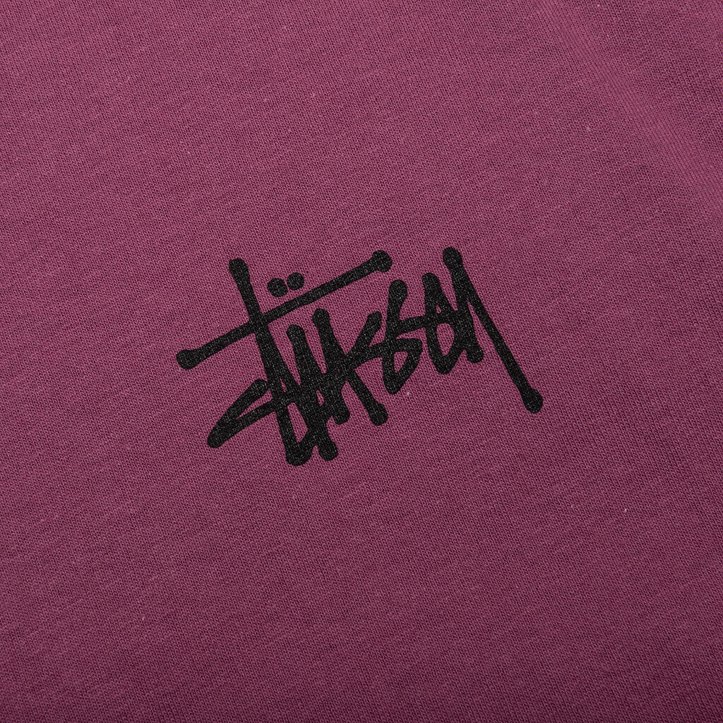 BASIC STUSSY L/S TEE - BERRY - 3