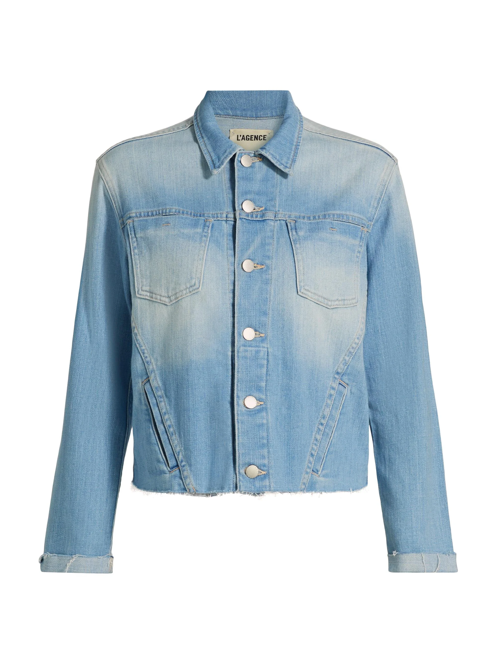 Women's Janelle Slim-Fit Raw-Edge Denim Jacket - Essex - 1