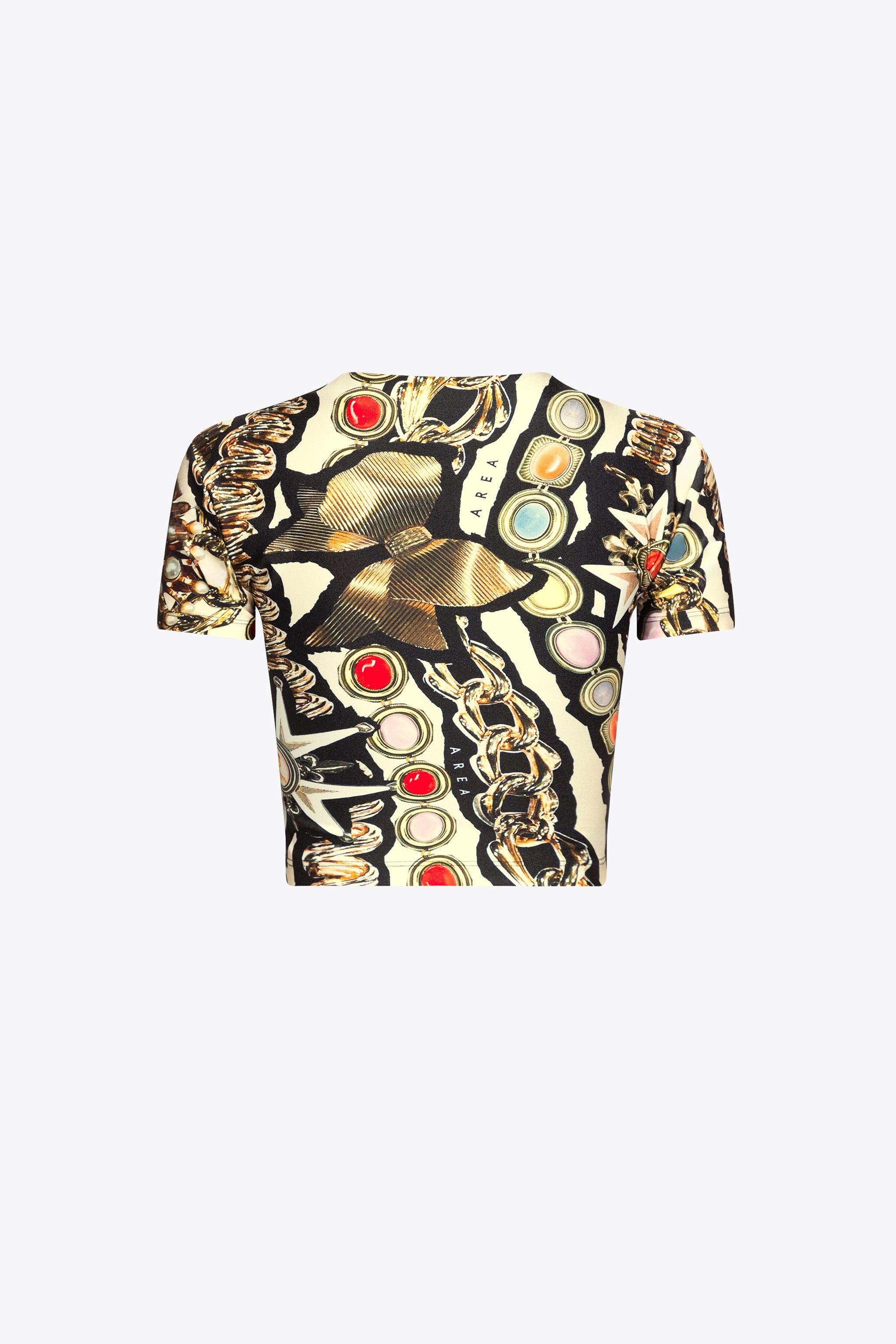 GEMSTONE CHAIN PRINTED CROPPED T-SHIRT - 2