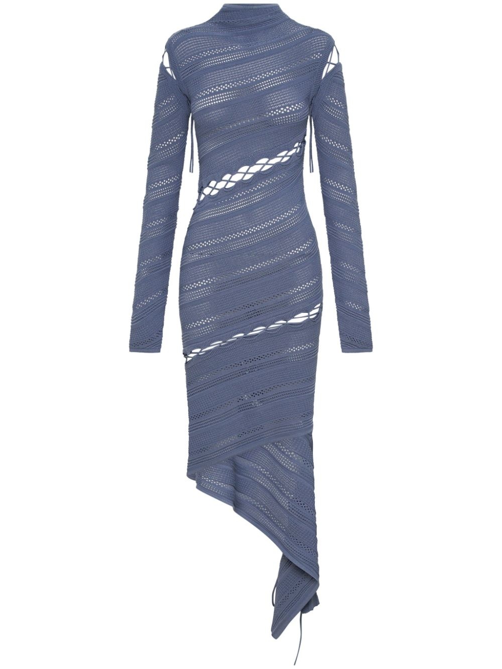 Coiling asymmetric crochet dress - 1