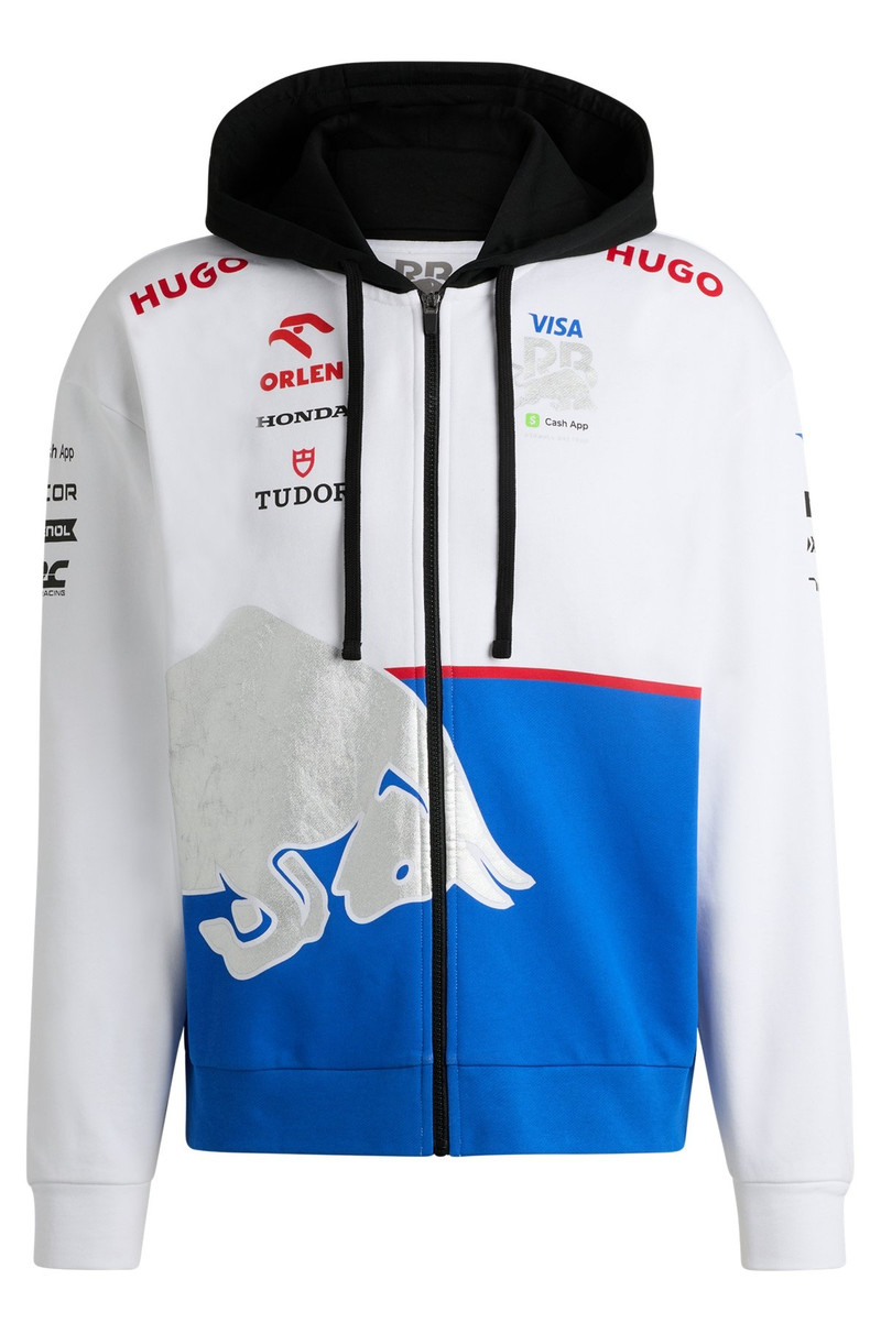 COTTON-TERRY ZIP-UP FANWEAR HOODIE WITH SPECIAL BRANDING 1