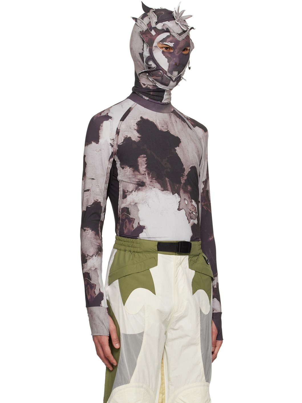 Brown Balaclava Long Sleeve T-Shirt - 2