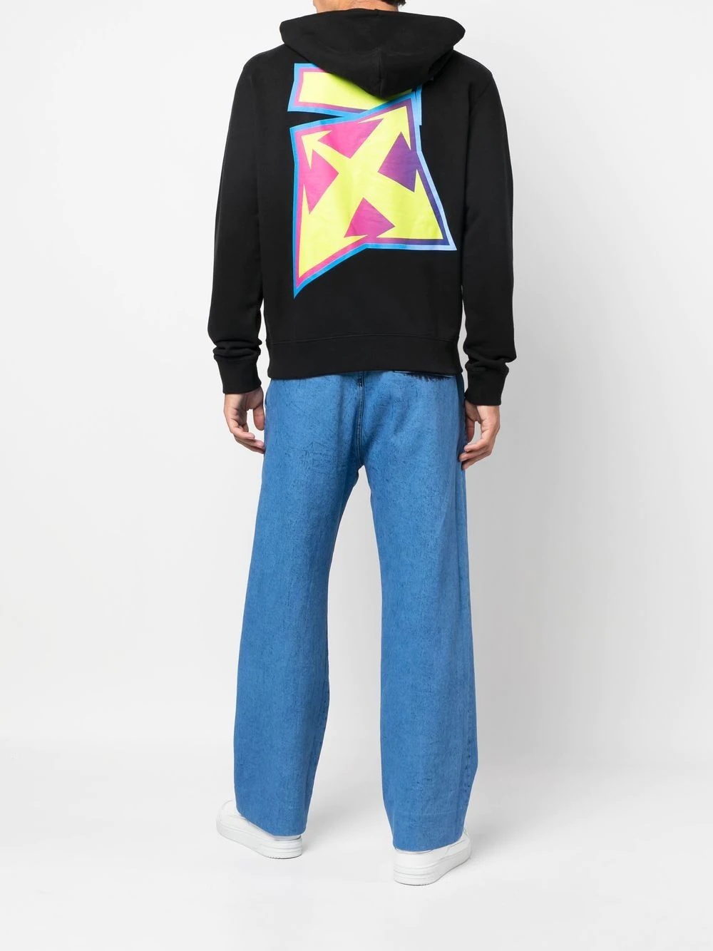 Arrows-print cotton hoodie - 2