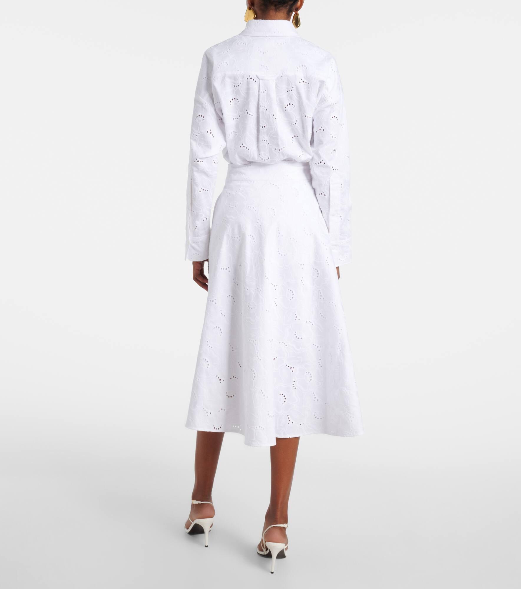 Summer Blossom broderie anglaise midi skirt - 3