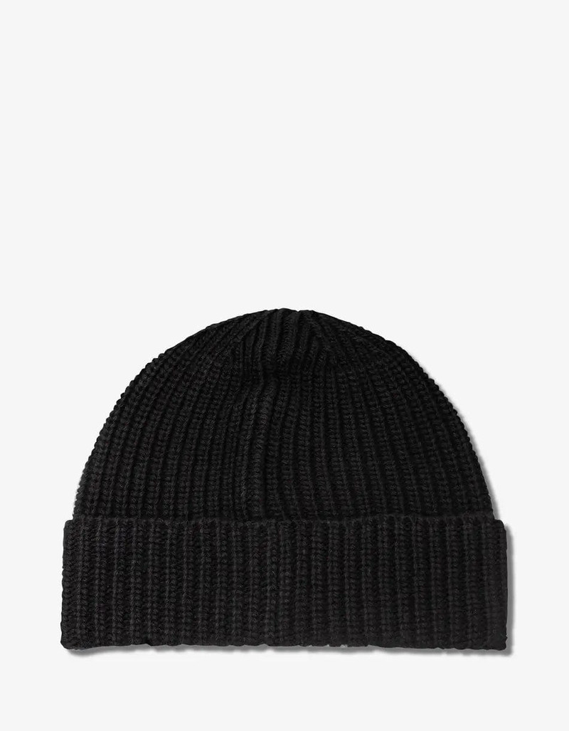 Stone Island Stone Island Black Logo Patch Wool Beanie Hat outlook