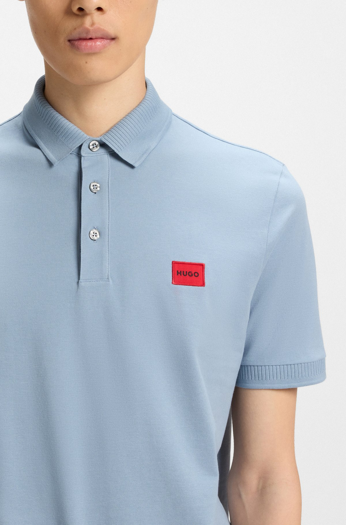 COTTON-PIQUÉ SLIM-FIT POLO SHIRT WITH LOGO LABEL - 3