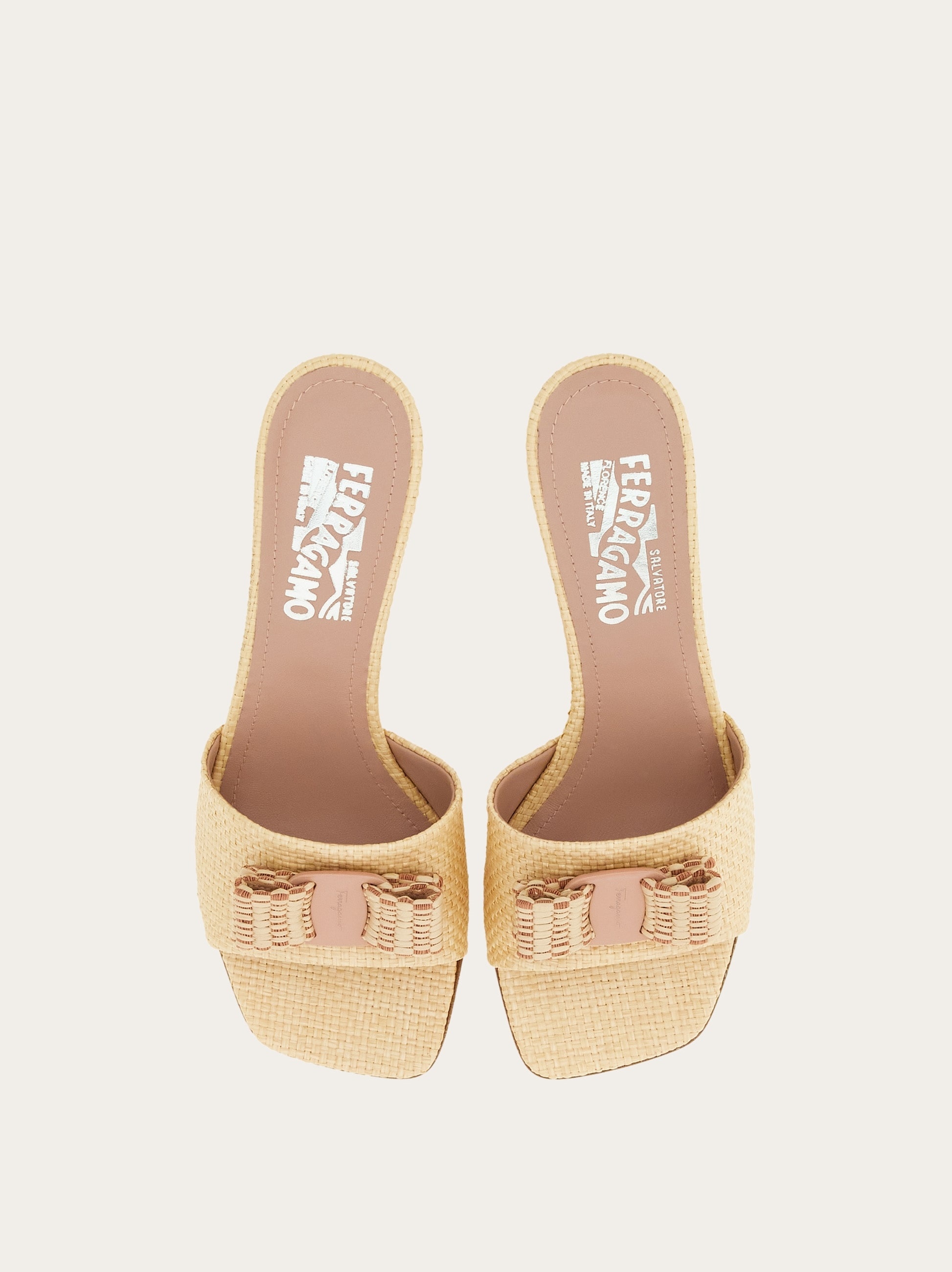 Raffia Vara bow slide - 2