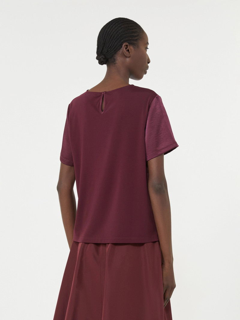 ZONA Satin and jersey T-shirt - BORDEAUX 4
