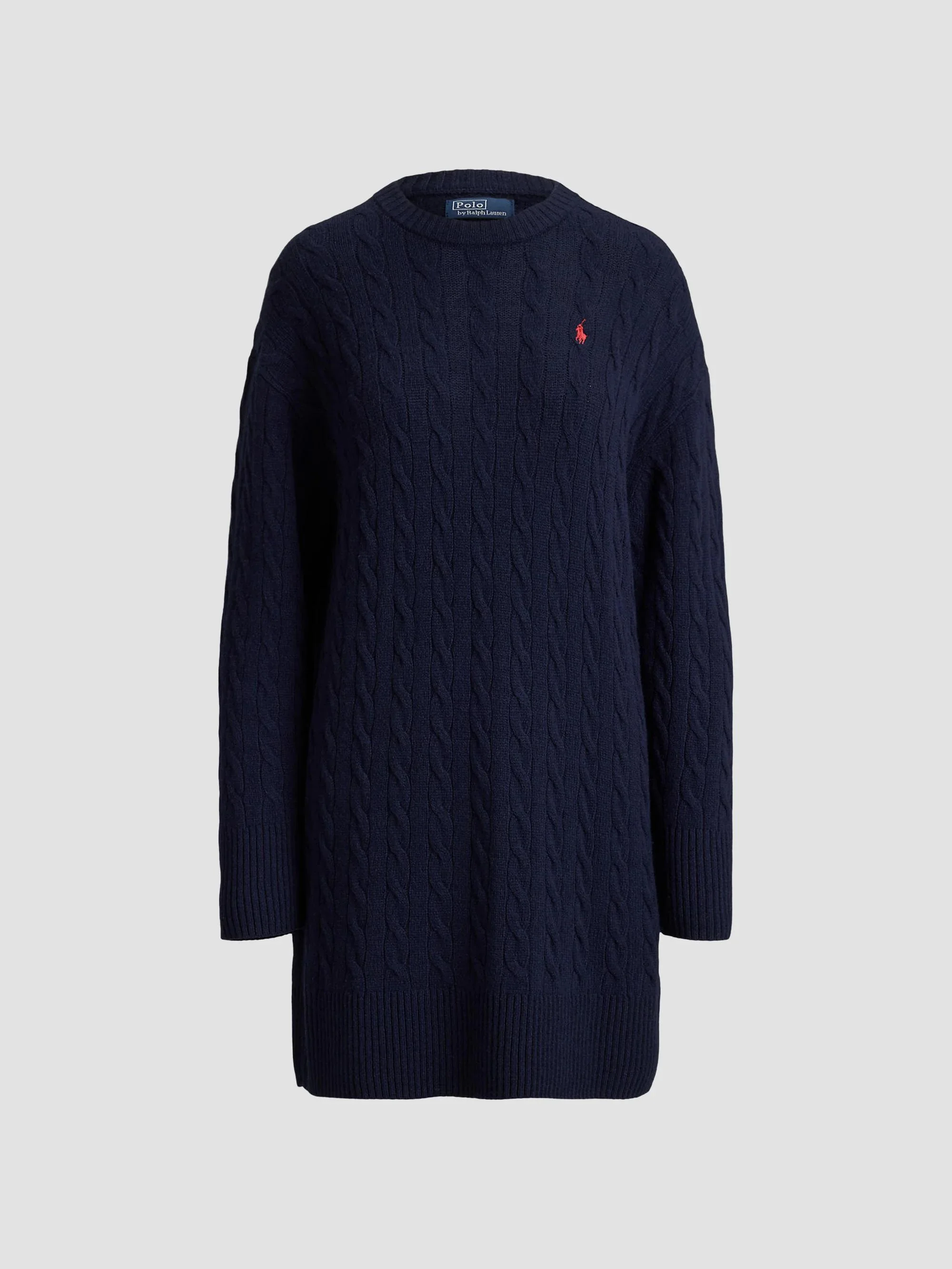 Women's Cable-Knit Wool-Cashmere Sweater Dress - Hunter Navy - 1