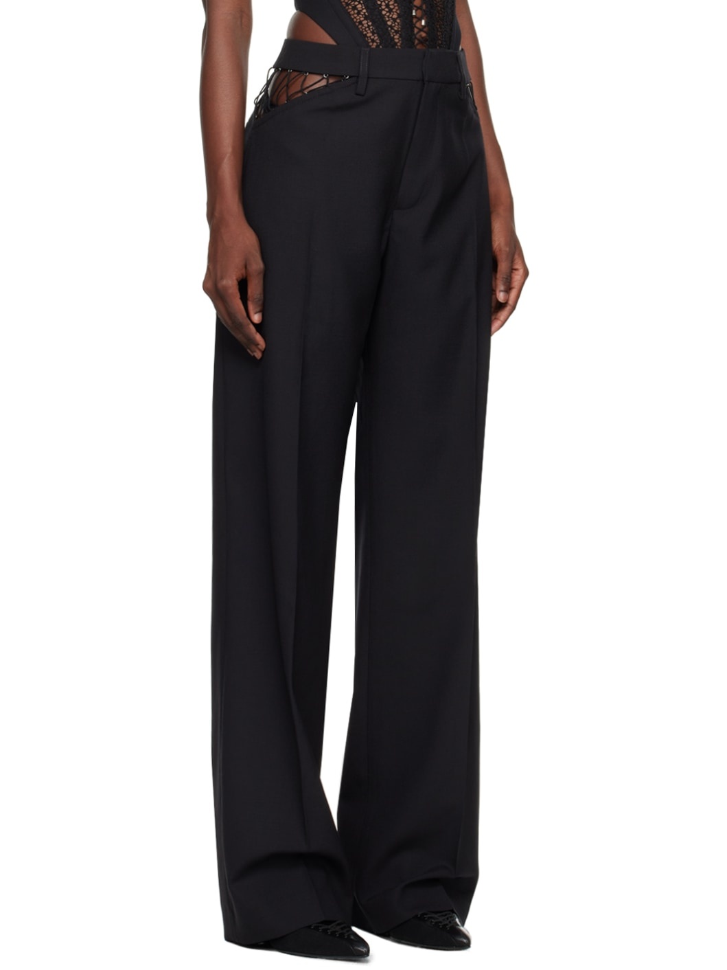 Black Picot Trousers - 2