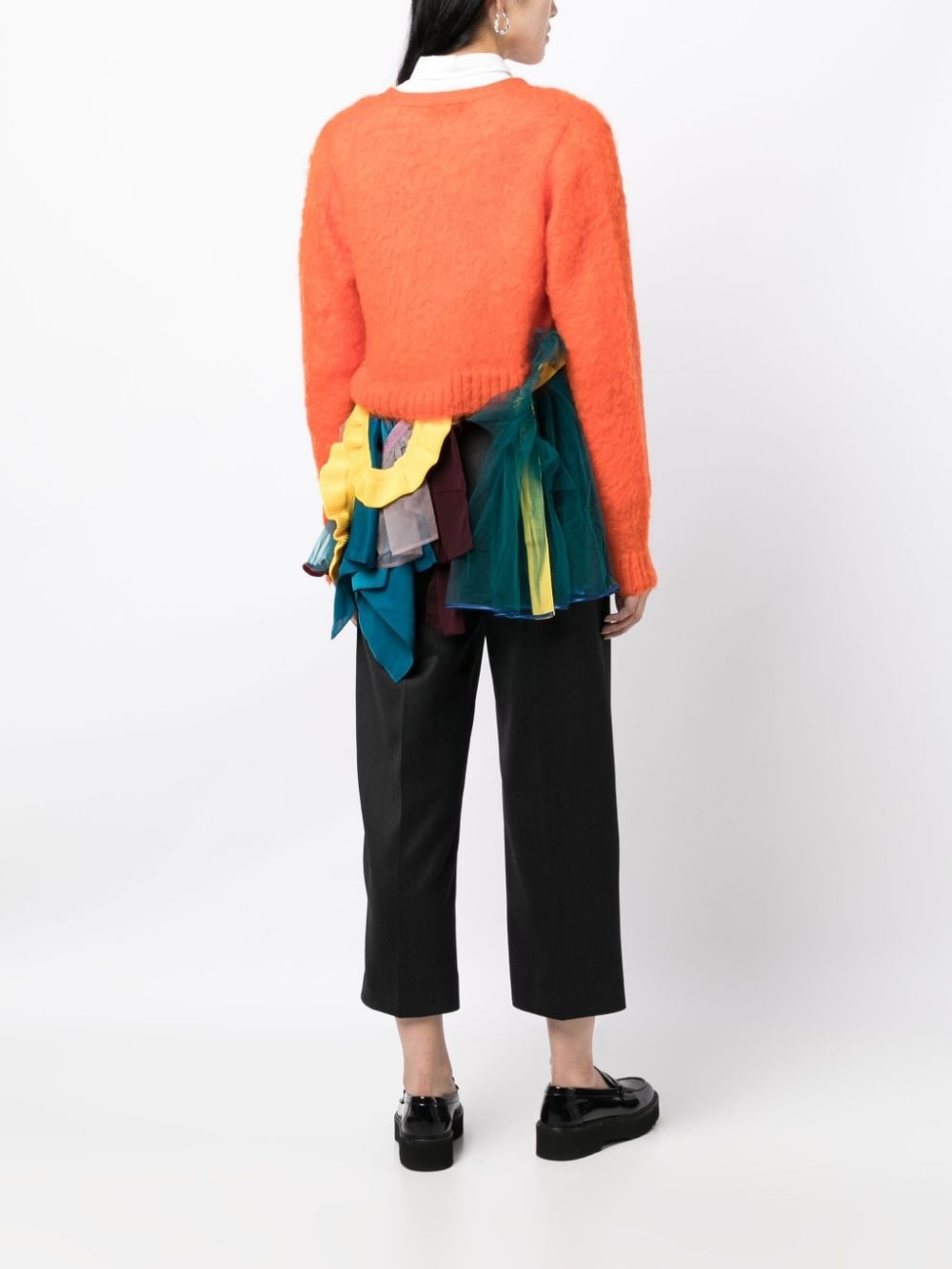 layered brushed cardigan - 2