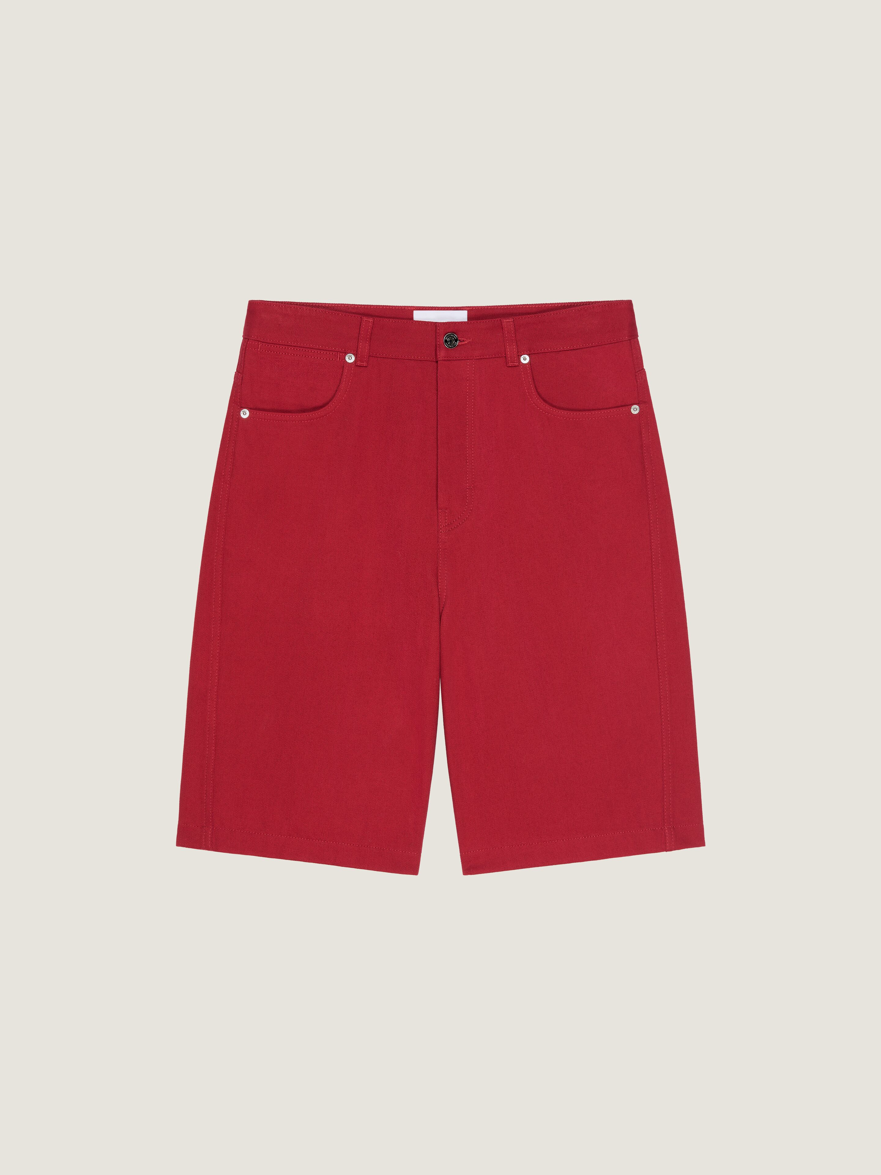 BERMUDA SHORTS IN OVERDYED DENIM - 1