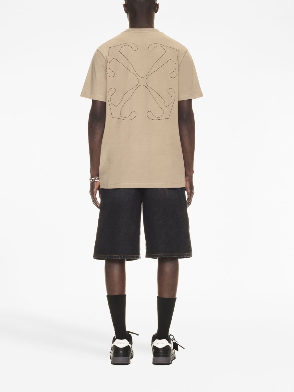 logo-embroidered cotton T-shirt - 4