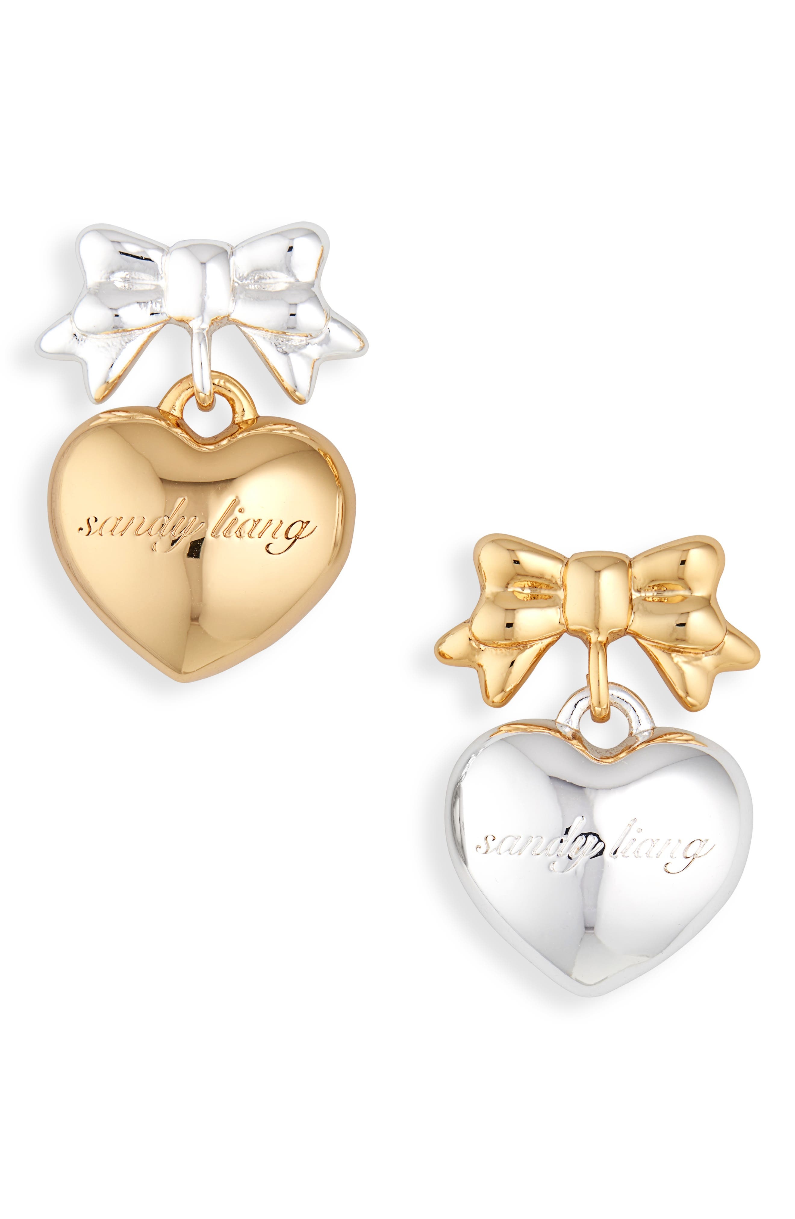Sandy Liang Ballerina Mismatched Drop Earrings in Gold/Silver at Nordstrom - 1