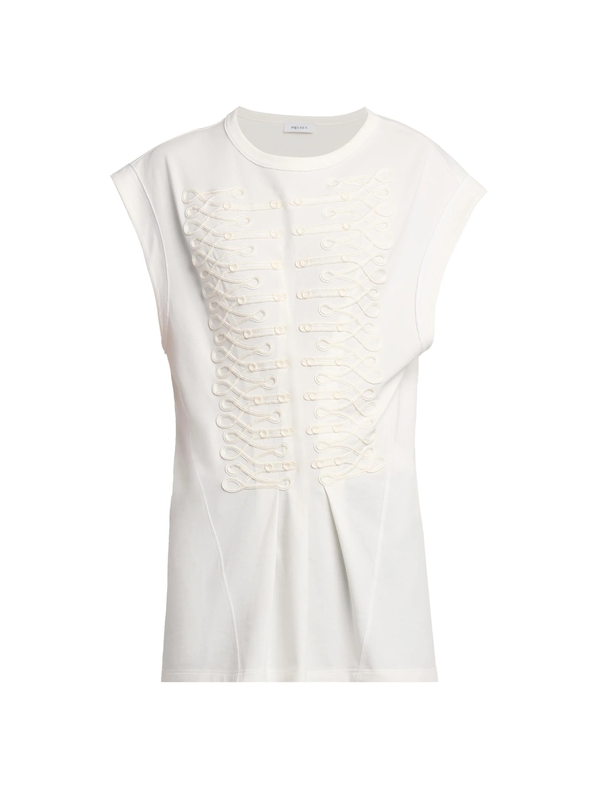 Women's Frogging Embroidered Cotton T-Shirt - White - 1