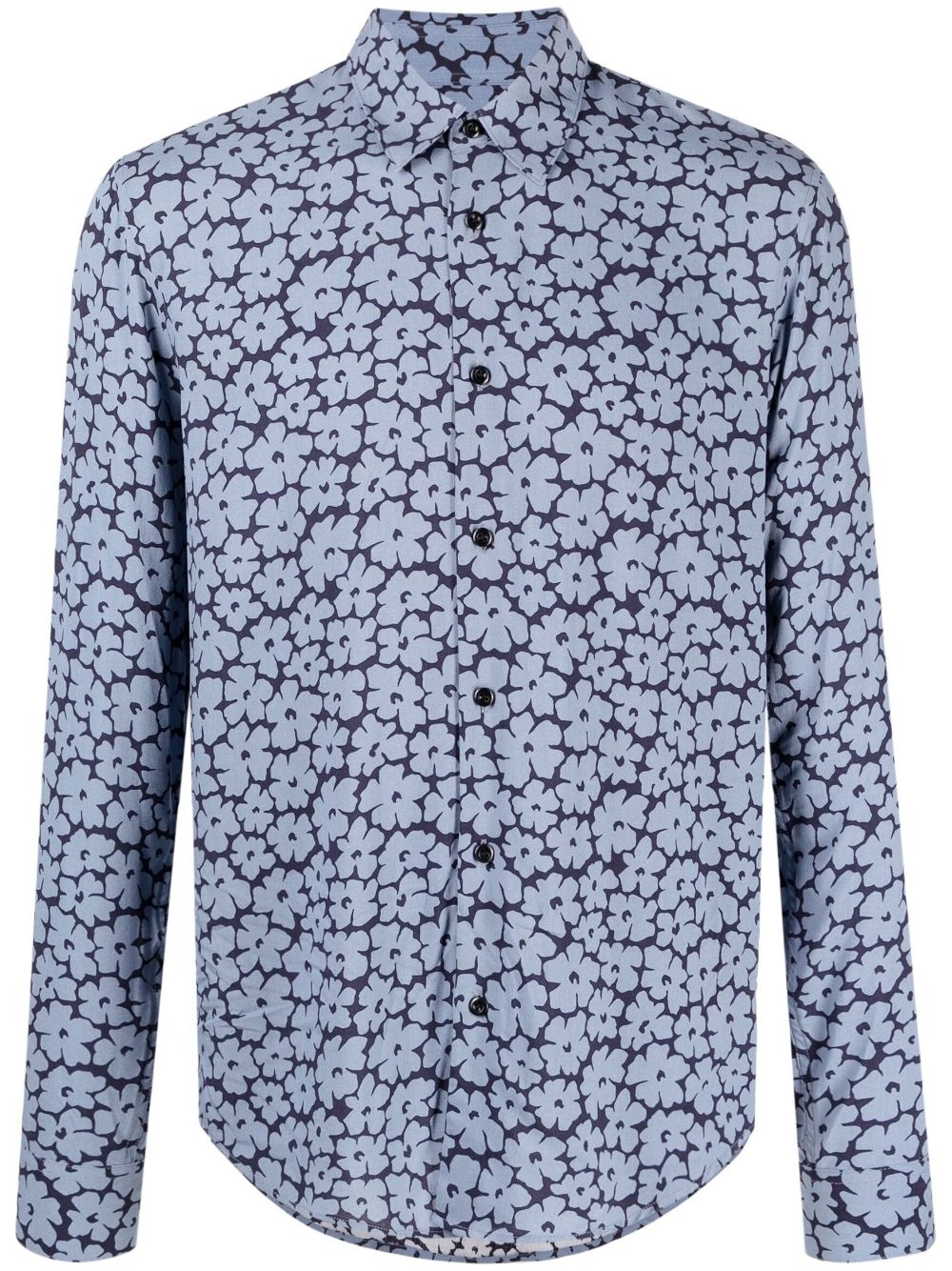 floral-print long-sleeve shirt - 1