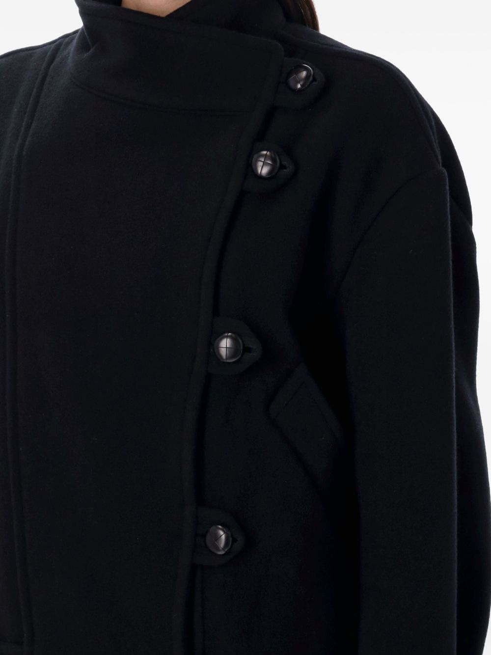 Hanis high-neck button coat - 3