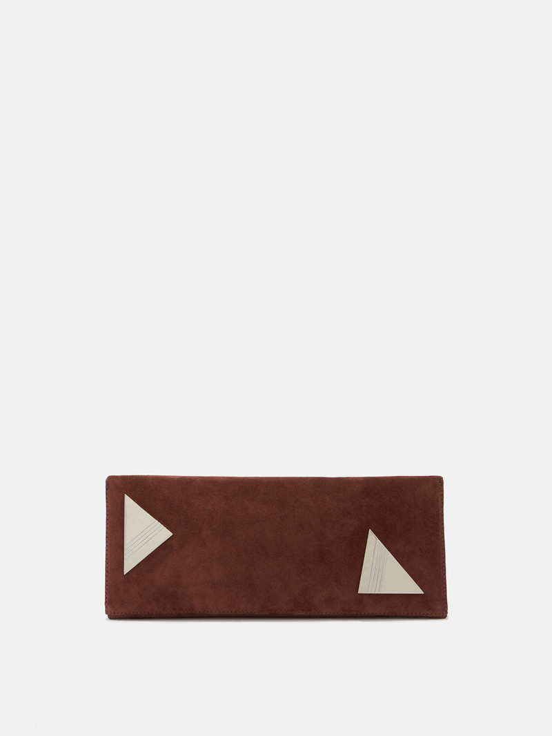 THE ATTICO ''8.30 PM'' LIGHT CHOCOLATE OVERSIZED CLUTCH outlook