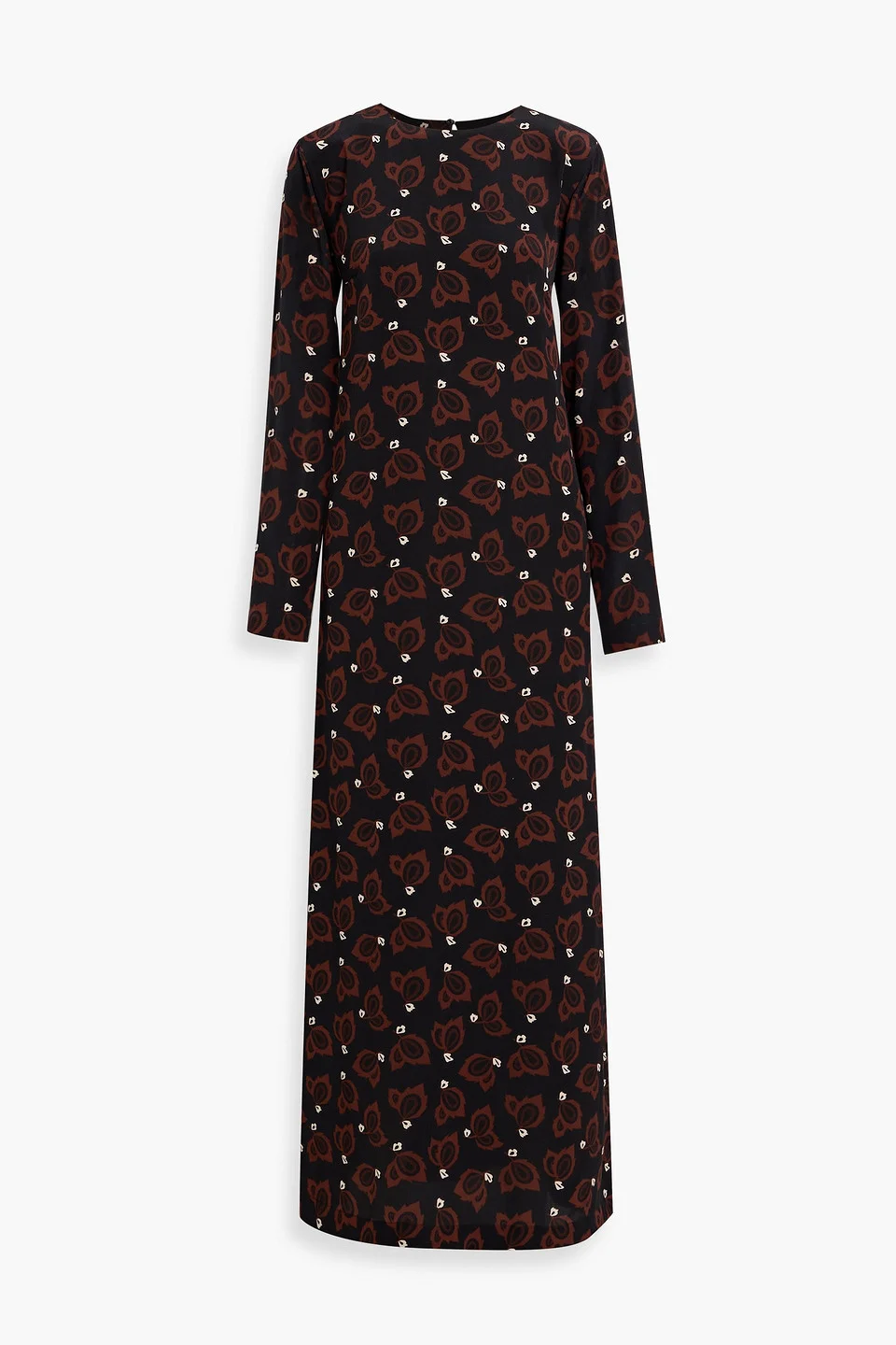 Printed silk crepe de chine maxi dress - 1