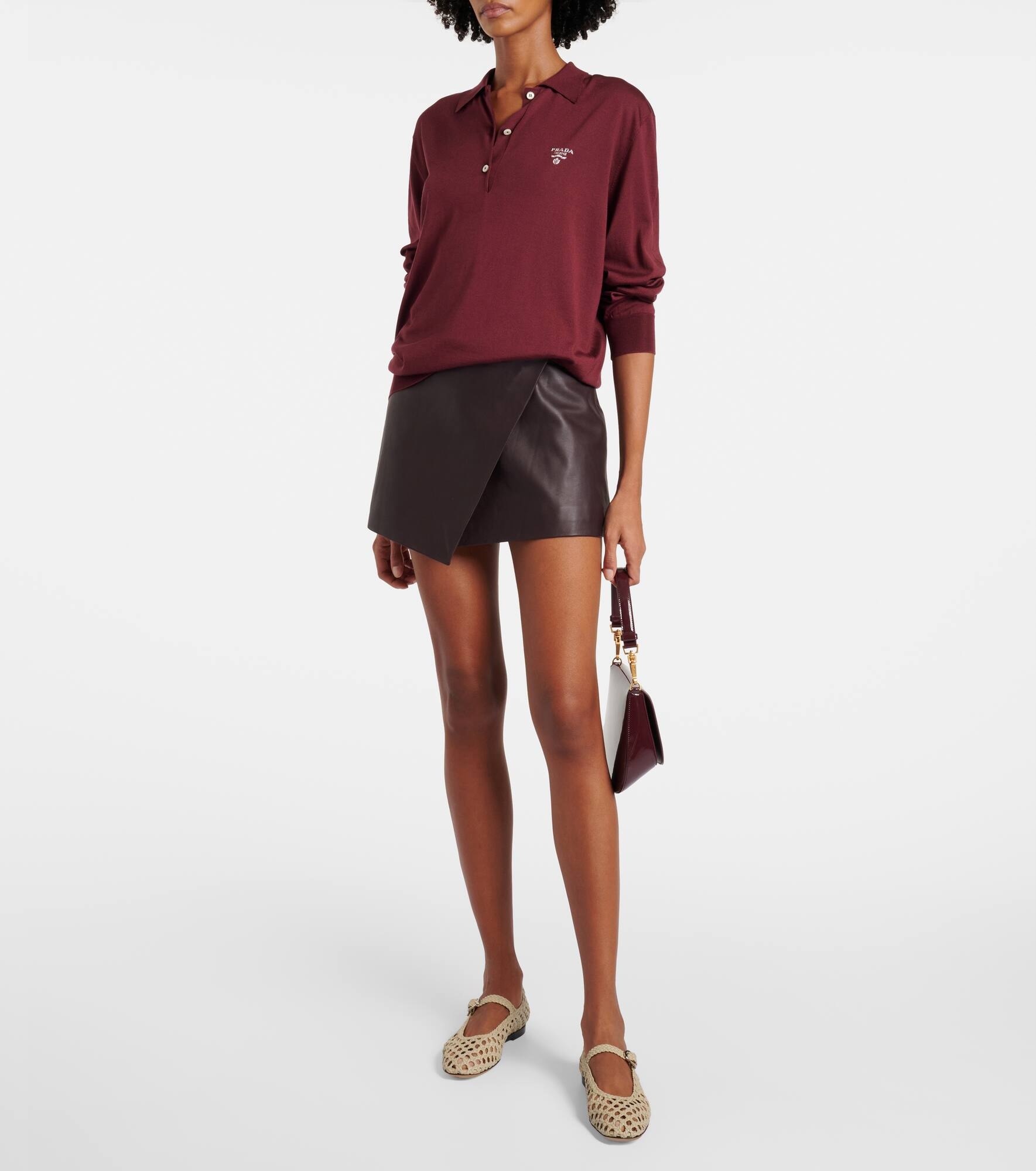 Woven leather ballet flats - 3