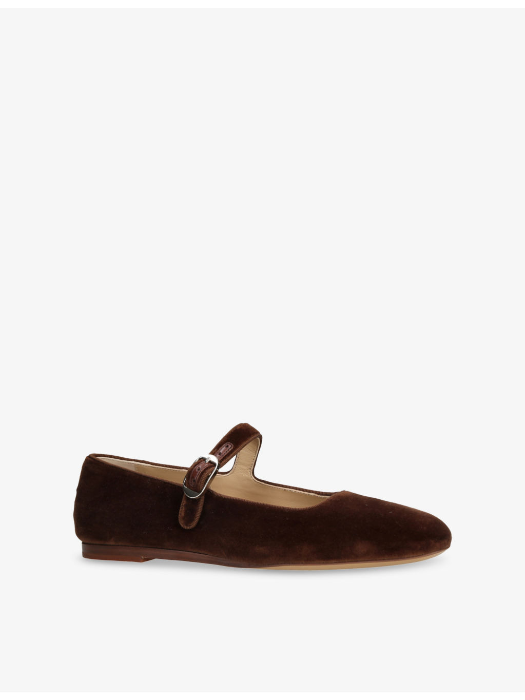Mary Jane Velvet Ballet Flats - 3