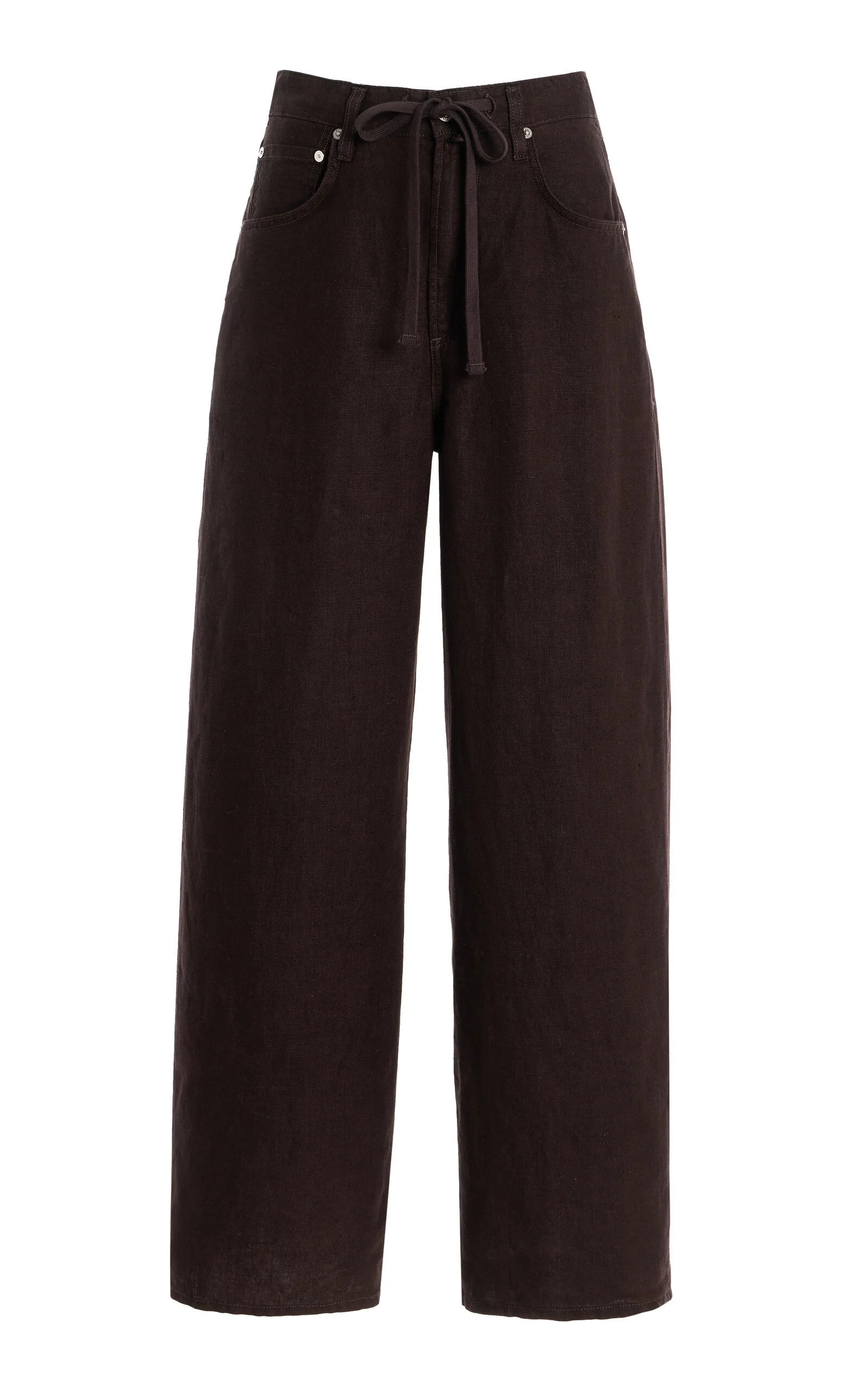Brynn Linen Drawstring Trousers brown - 1
