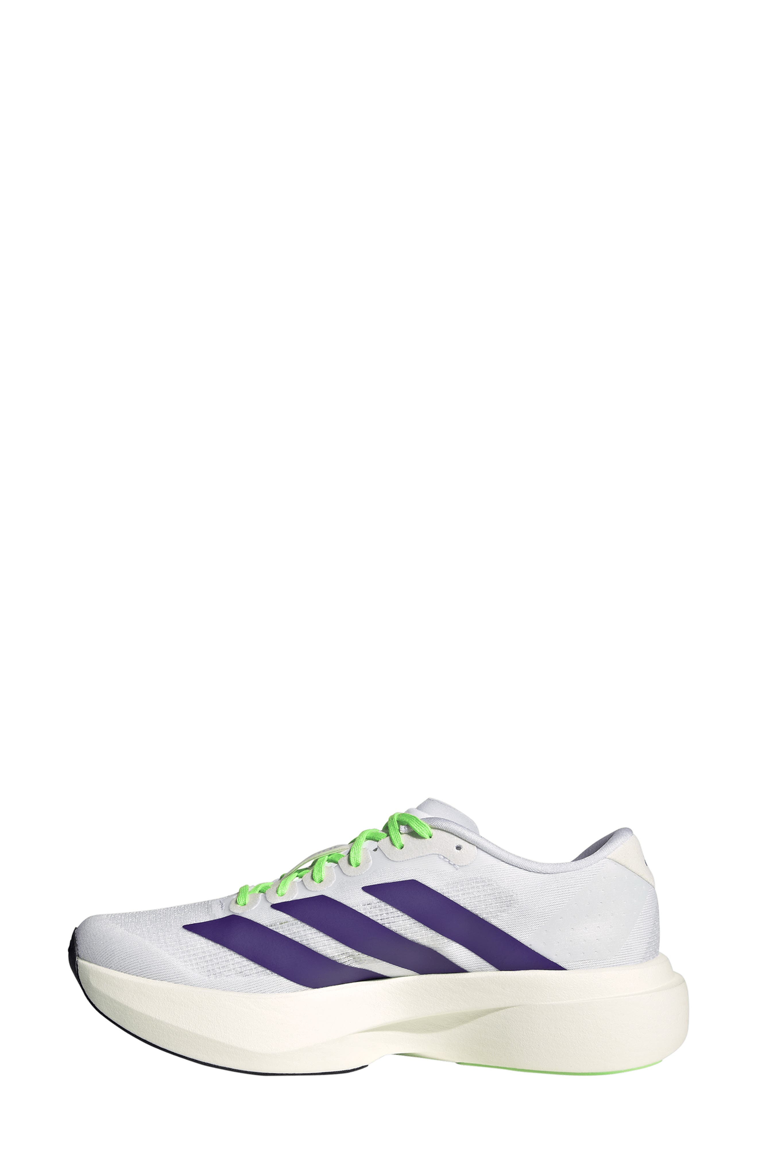 adidas Adizero Evo SL Running Shoe in White/Purple/Purple at Nordstrom - 6
