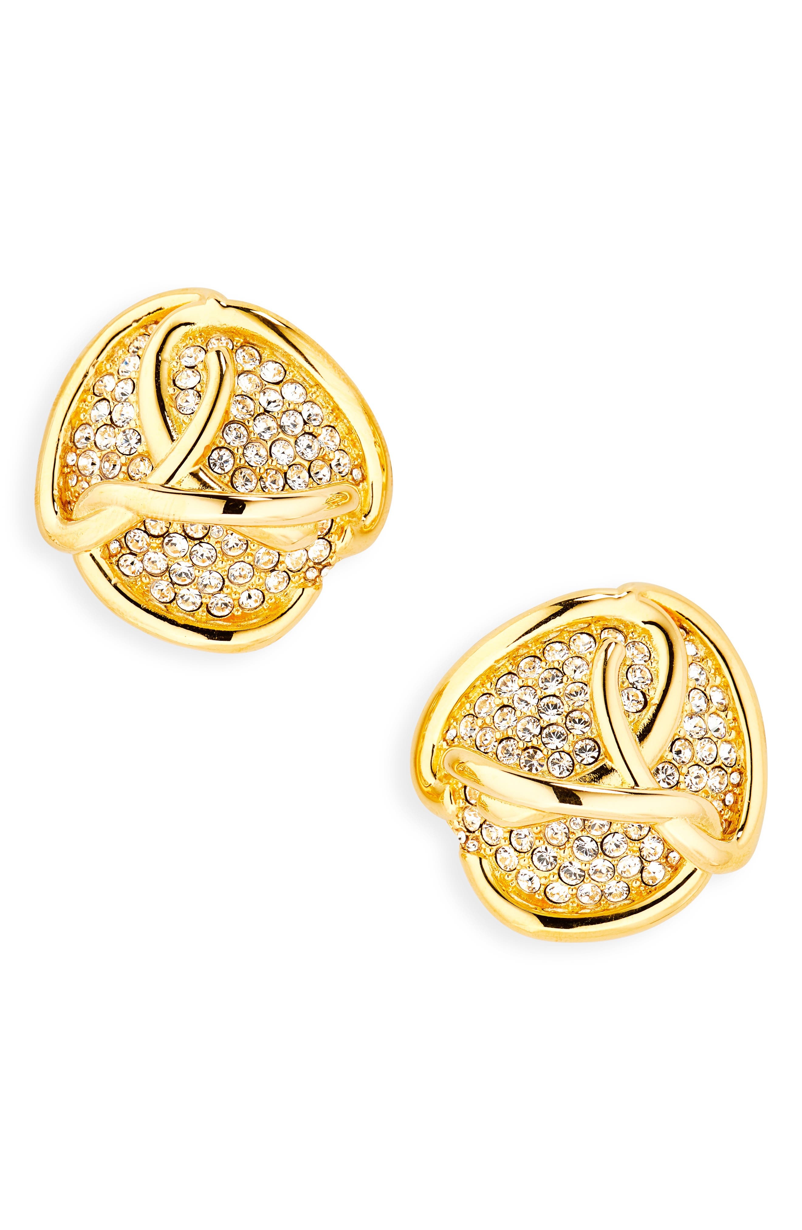 Oscar de la Renta Braided 'O' Pavé Earrings in Crystal at Nordstrom - 1