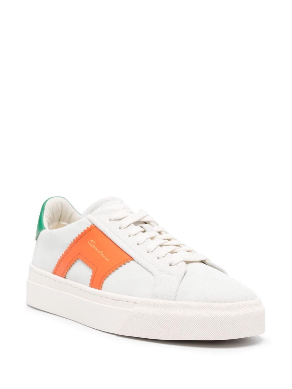 logo-print suede sneakers - 2