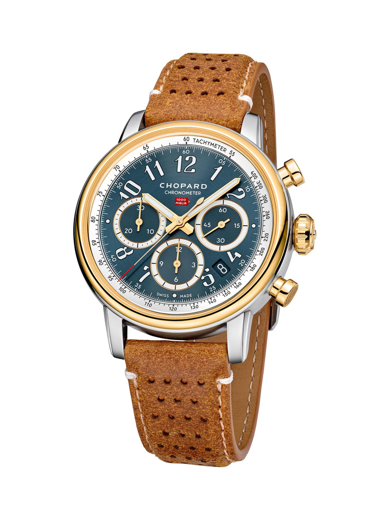 Men's Classic Racing Yellow Gold, Stainless Steel & Leather Chronograph Watch - Brown 3