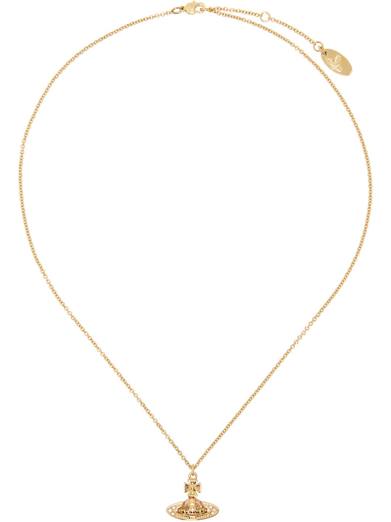 Gold Pina Small Bas Relief Pendant Necklace 1