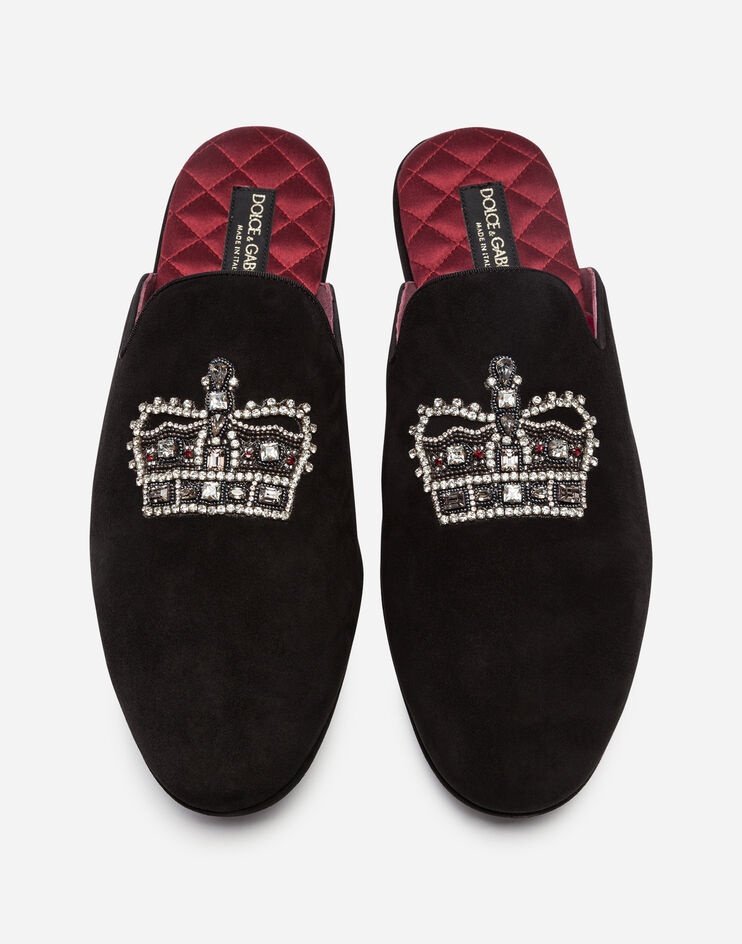 Slippers in suede with embroidery - 3