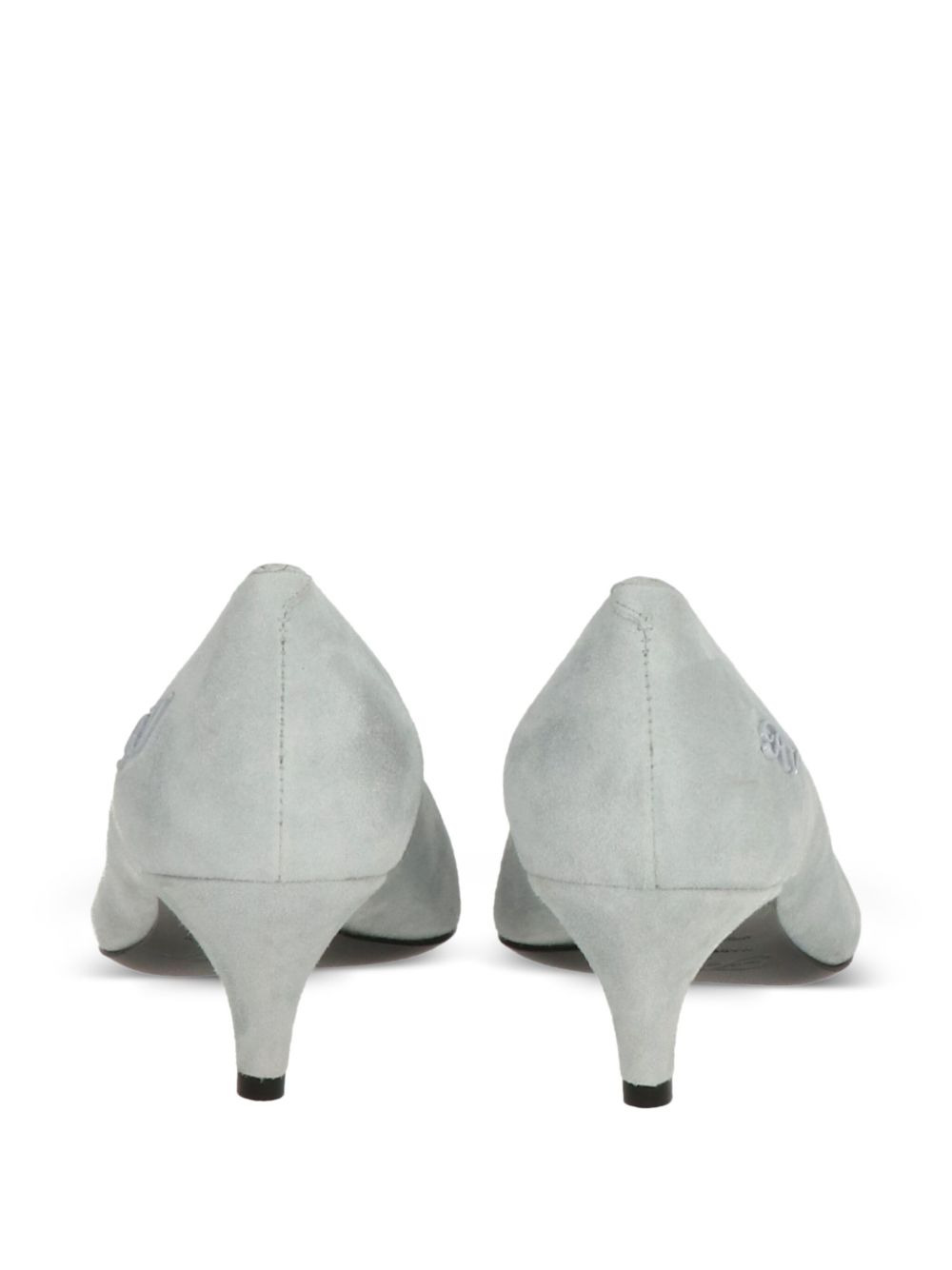 V-neck pointed-toe suede pumps - 3