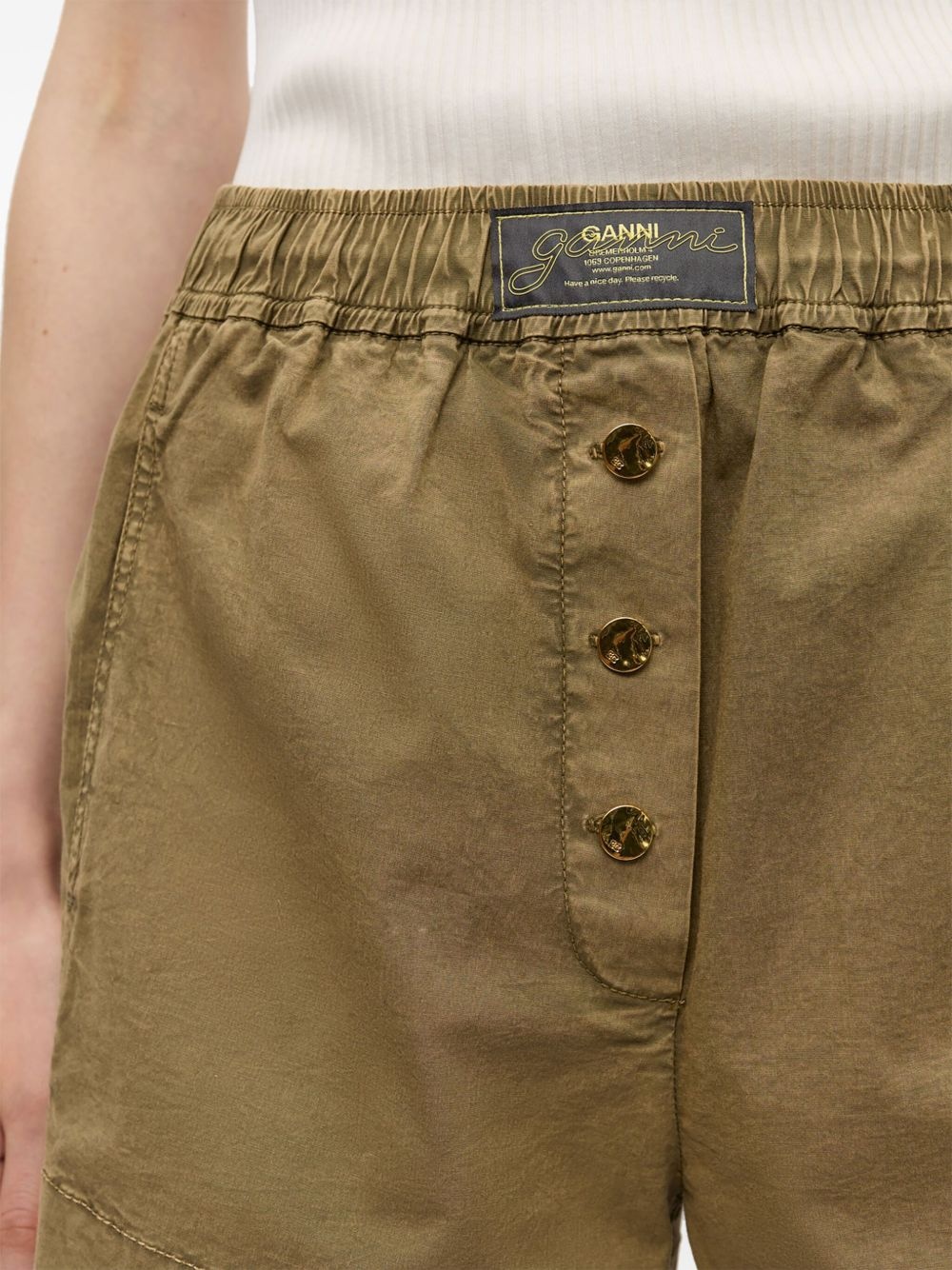 washed cotton shorts - 5
