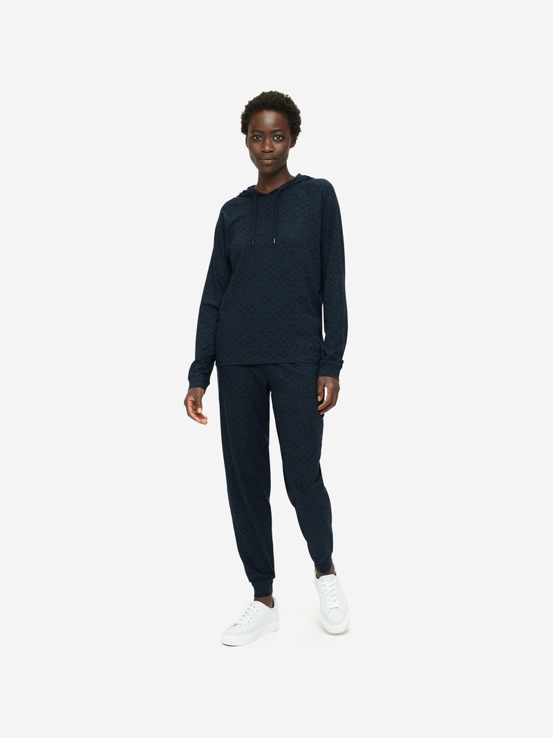 Women's Pullover Hoodie London 6 Micro Modal Stretch Navy - 3